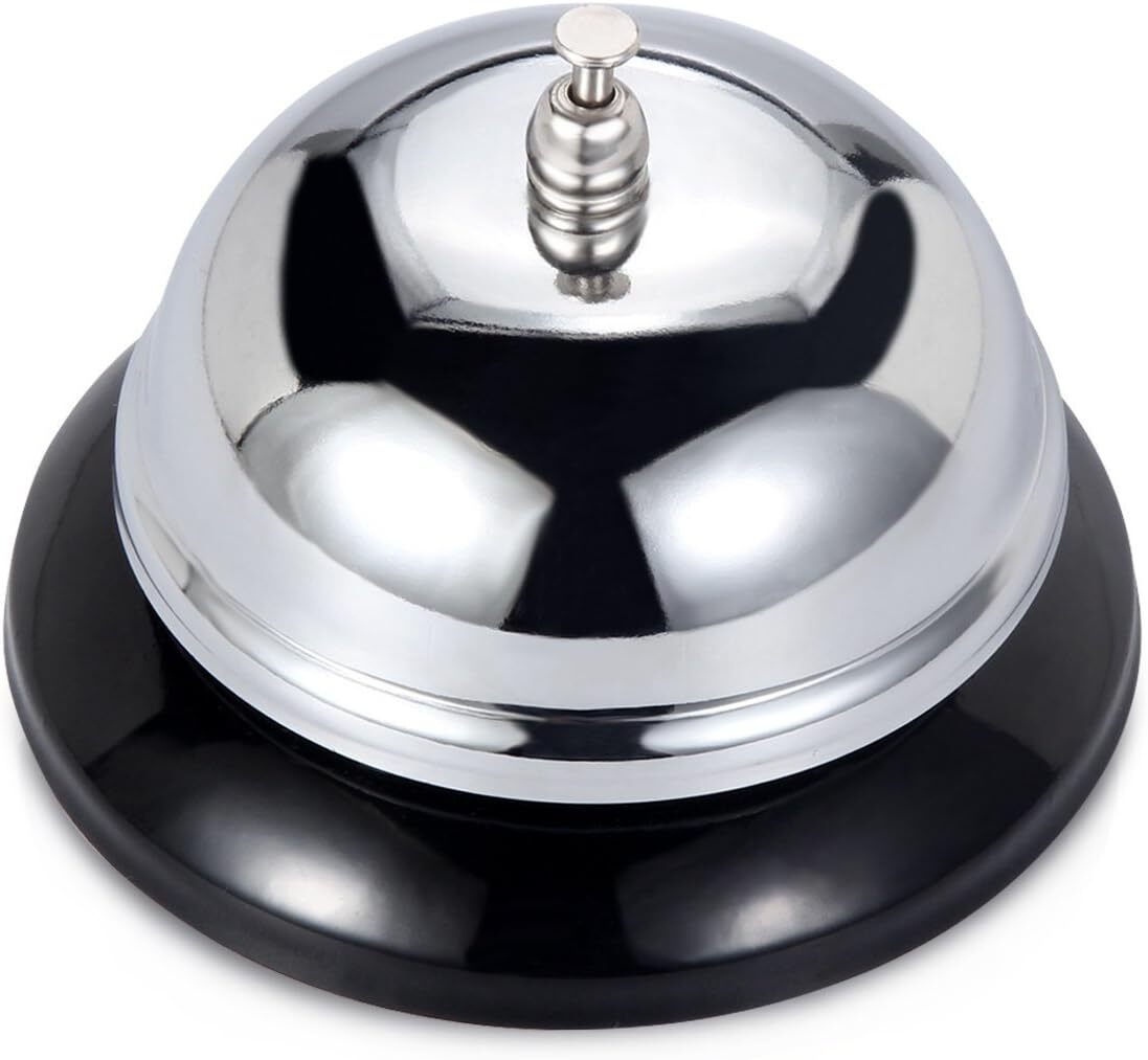 V563-BR-SRVCBELL-174006-00 Call Service Bell Chrome Plated Reception Desk Counter Shop Restaurant - Image 1