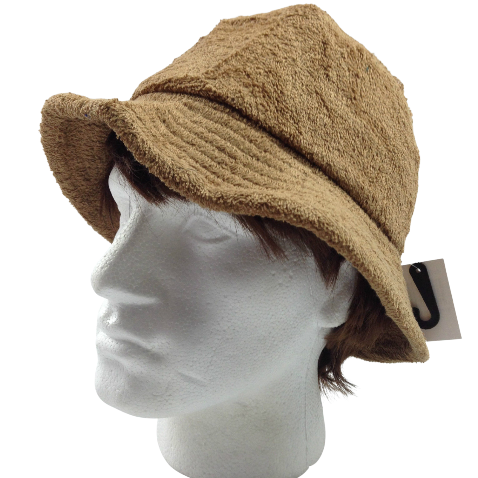 V563-BR-TTOWBUCKHAT-TANBRWN-L-202503051710-00 Terry Towelling BUCKET HAT Daggy Fishing Camping Lad Cap Retro 100% COTTON - Tan Brown - Large - Image 1
