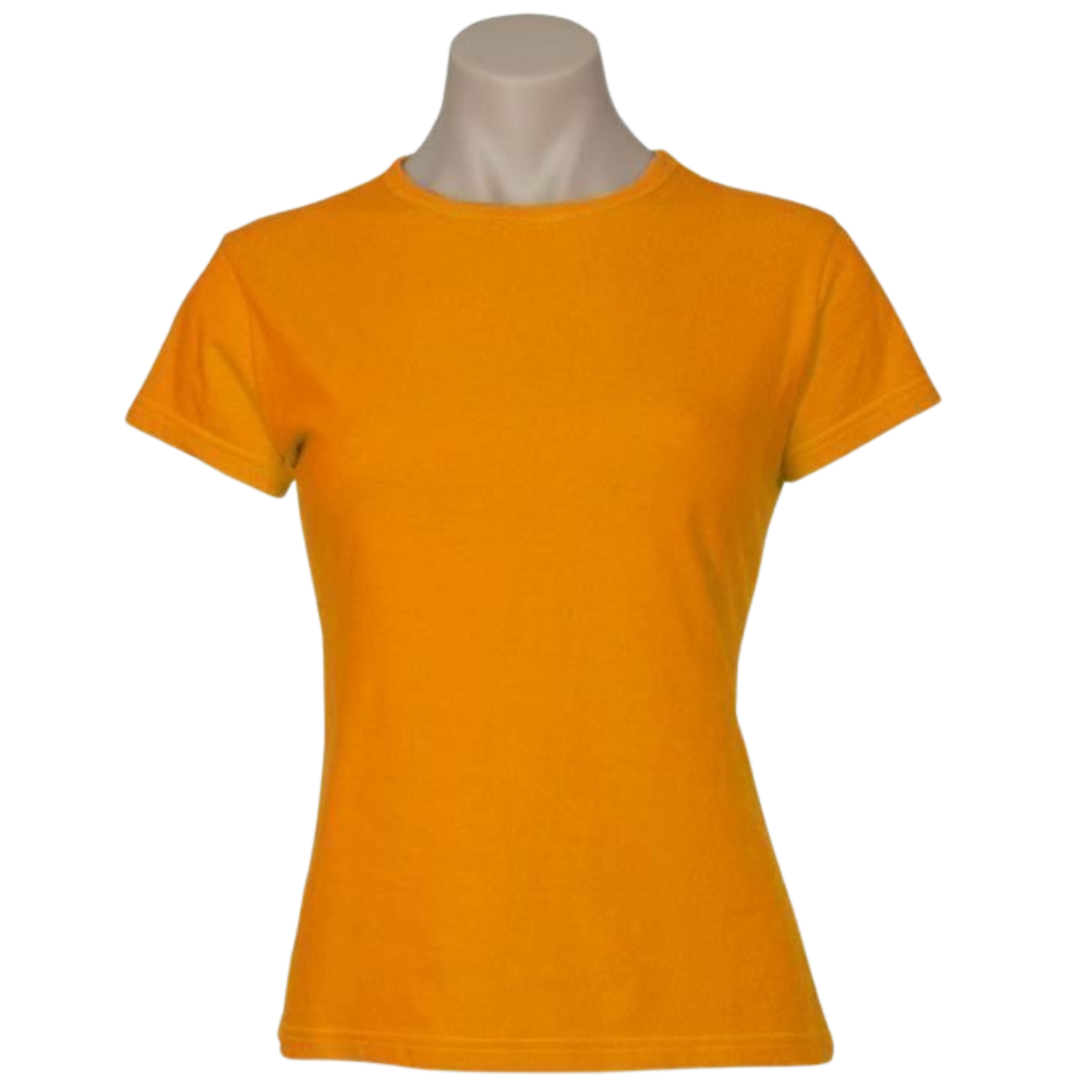 V563-BR-WSPSHRT-10-ORANGE-202503051720-00 Womens Plain Ladies T SHIRT 100% COTTON Basic Tee Casual Top Size 6-24 T-Shirt - Orange - 10 - Image 1