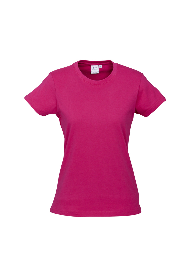 V563-BR-WSPSHRT-20-MPINK-202503051730-00 Womens Plain Ladies T SHIRT 100% COTTON Basic Tee Casual Top Size 6-24 T-Shirt - Magenta Pink - 20 - Image 1