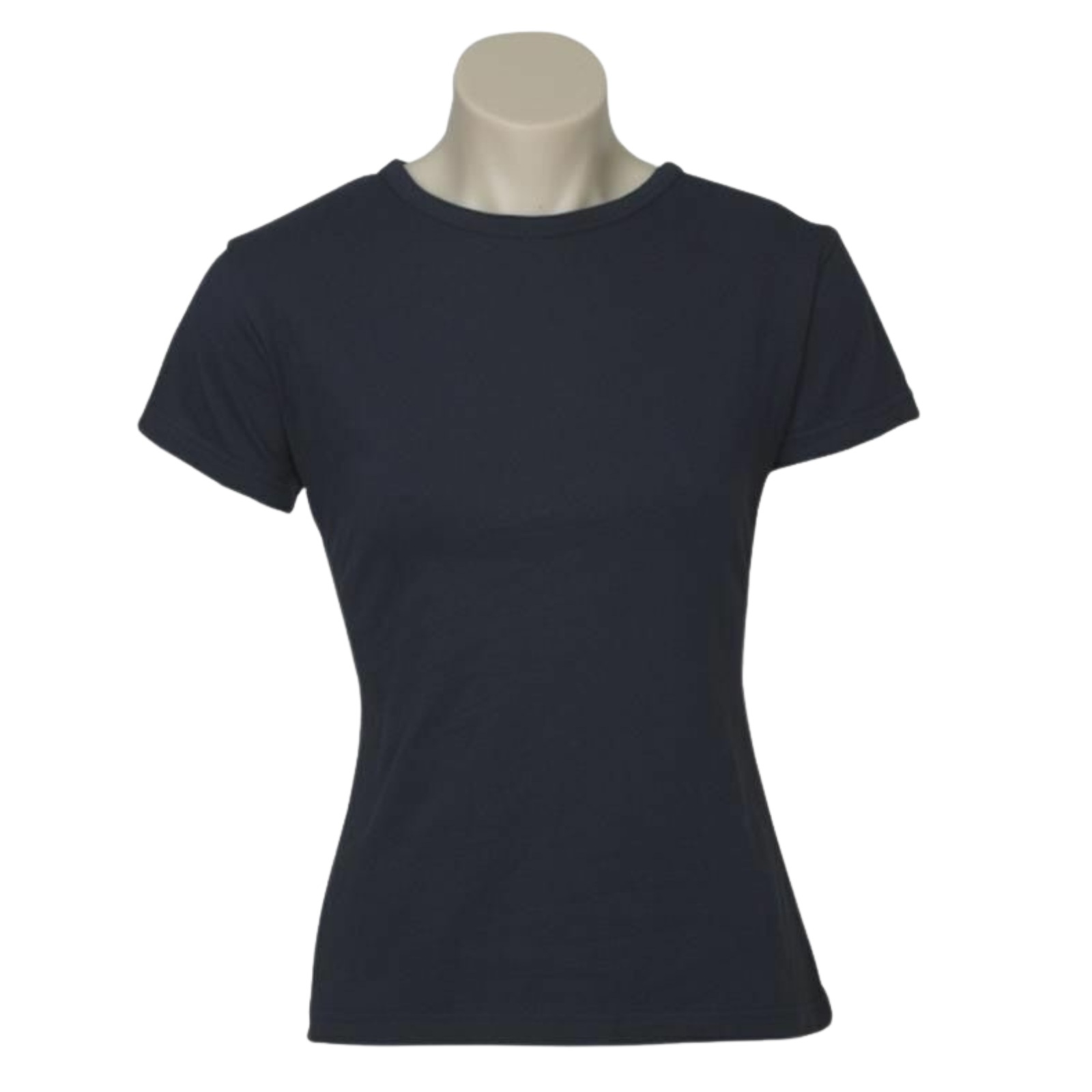 V563-BR-WSPSHRT-8-NBLUE-202503051741-00 Womens Plain Ladies T SHIRT 100% COTTON Basic Tee Casual Top Size 6-24 T-Shirt - Navy Blue - 8 - Image 1