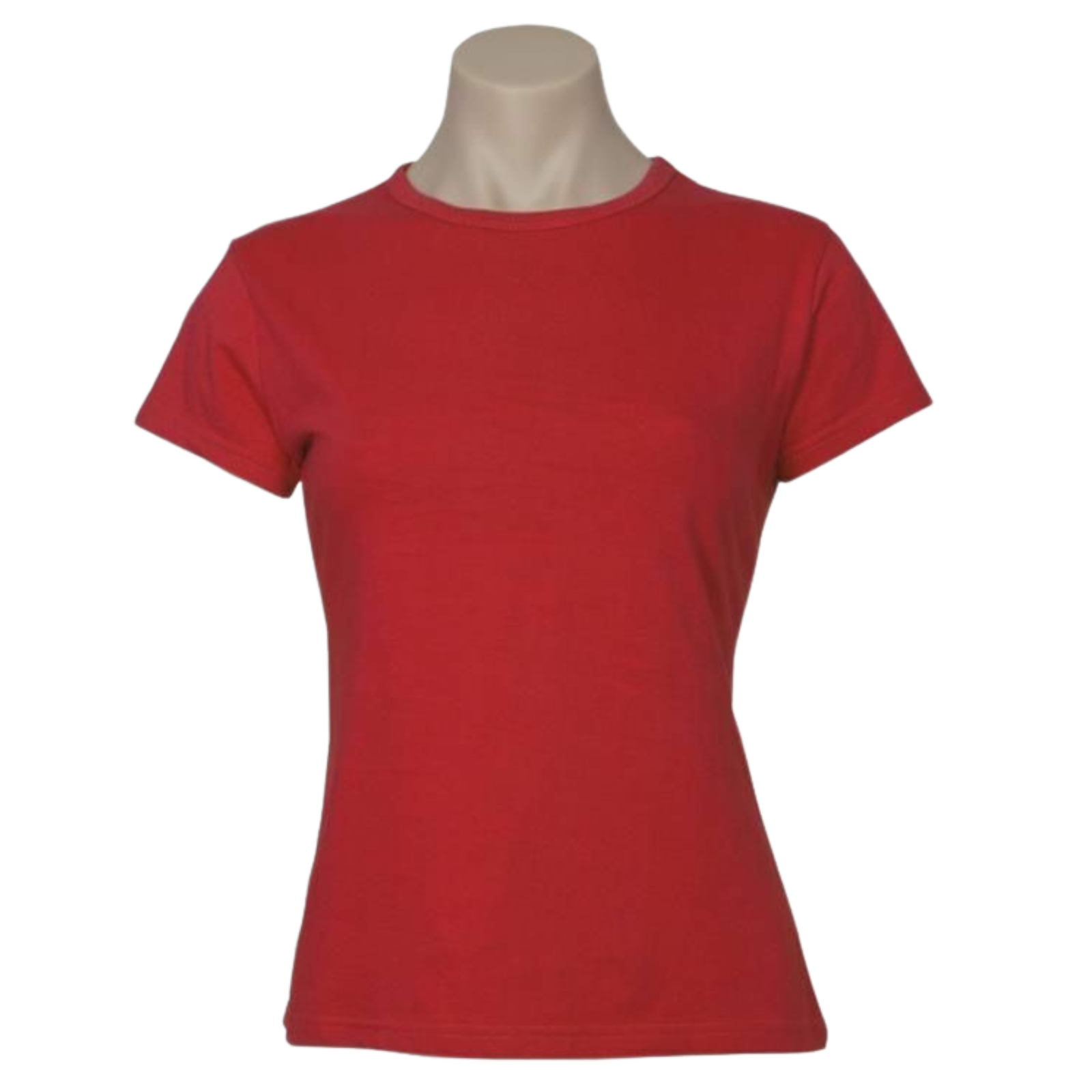 V563-BR-WSPSHRT-8-RED-202503051741-00 Womens Plain Ladies T SHIRT 100% COTTON Basic Tee Casual Top Size 6-24 T-Shirt - Red - 8 - Image 1
