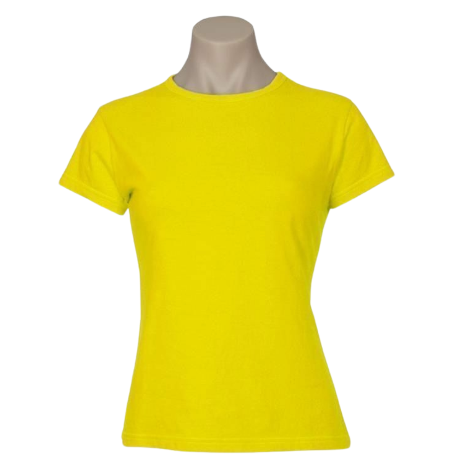 V563-BR-WSPSHRT-8-YELLOW-202503051741-00 Womens Plain Ladies T SHIRT 100% COTTON Basic Tee Casual Top Size 6-24 T-Shirt - Yellow - 8 - Image 1