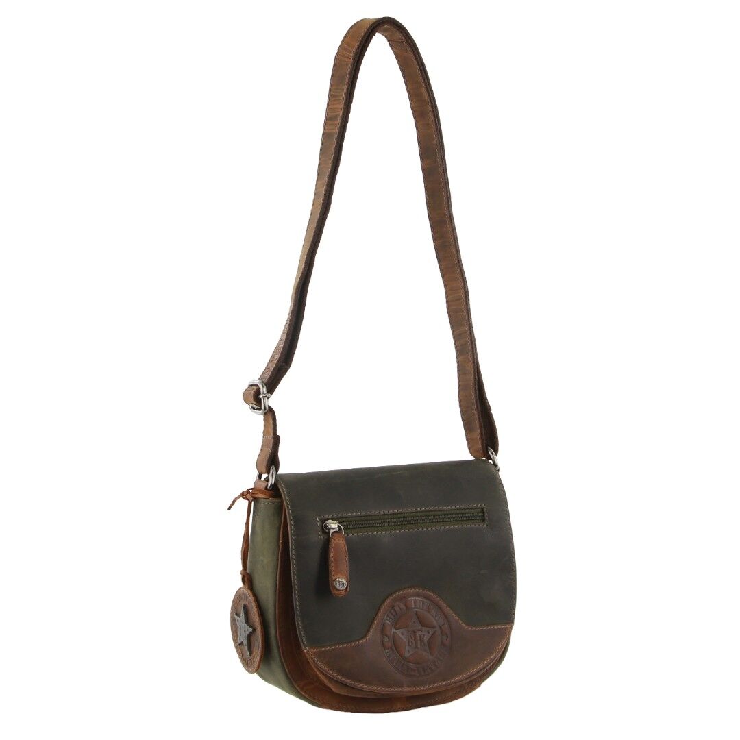 V563-BTK-23-202503061025-00 Billy The Kid Ladies Olive Leather Crossbody Womens Western Bag - Image 1