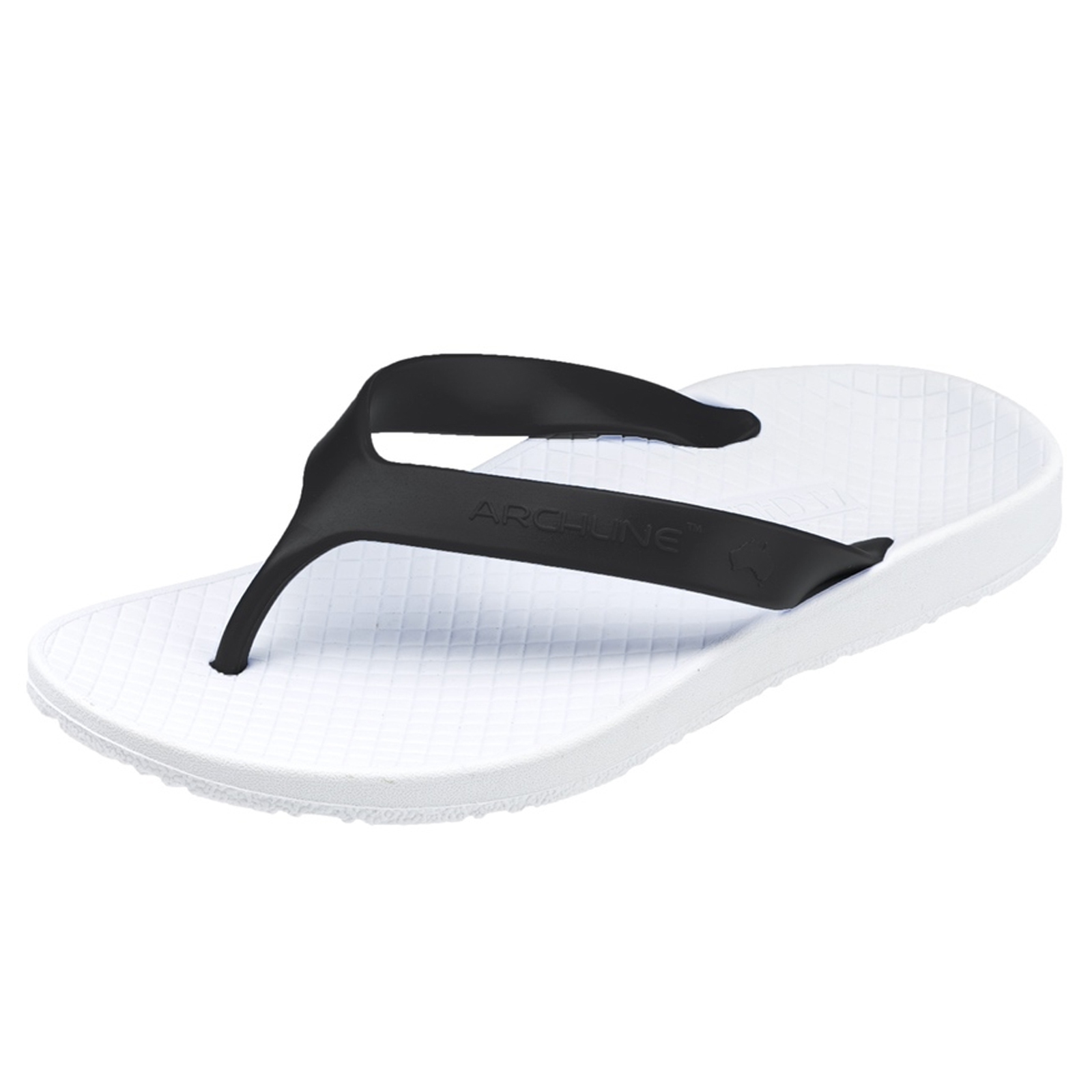 V563-CLRNC-THNGS-WH-BLK-34-202503051620-00 ARCHLINE Flip Flops Orthotic Thongs Arch Support Shoes Footwear - White/Black - EUR 34 - Image 1