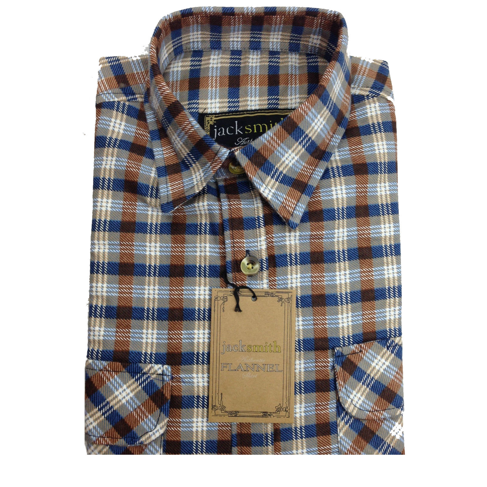 V563-FLSHT2015-FP40-S-202503051630-00 Mens FLANNELETTE SHIRT Check 100% COTTON Flannel Vintage Long Sleeve - 40 (Full Placket) - S - Image 1
