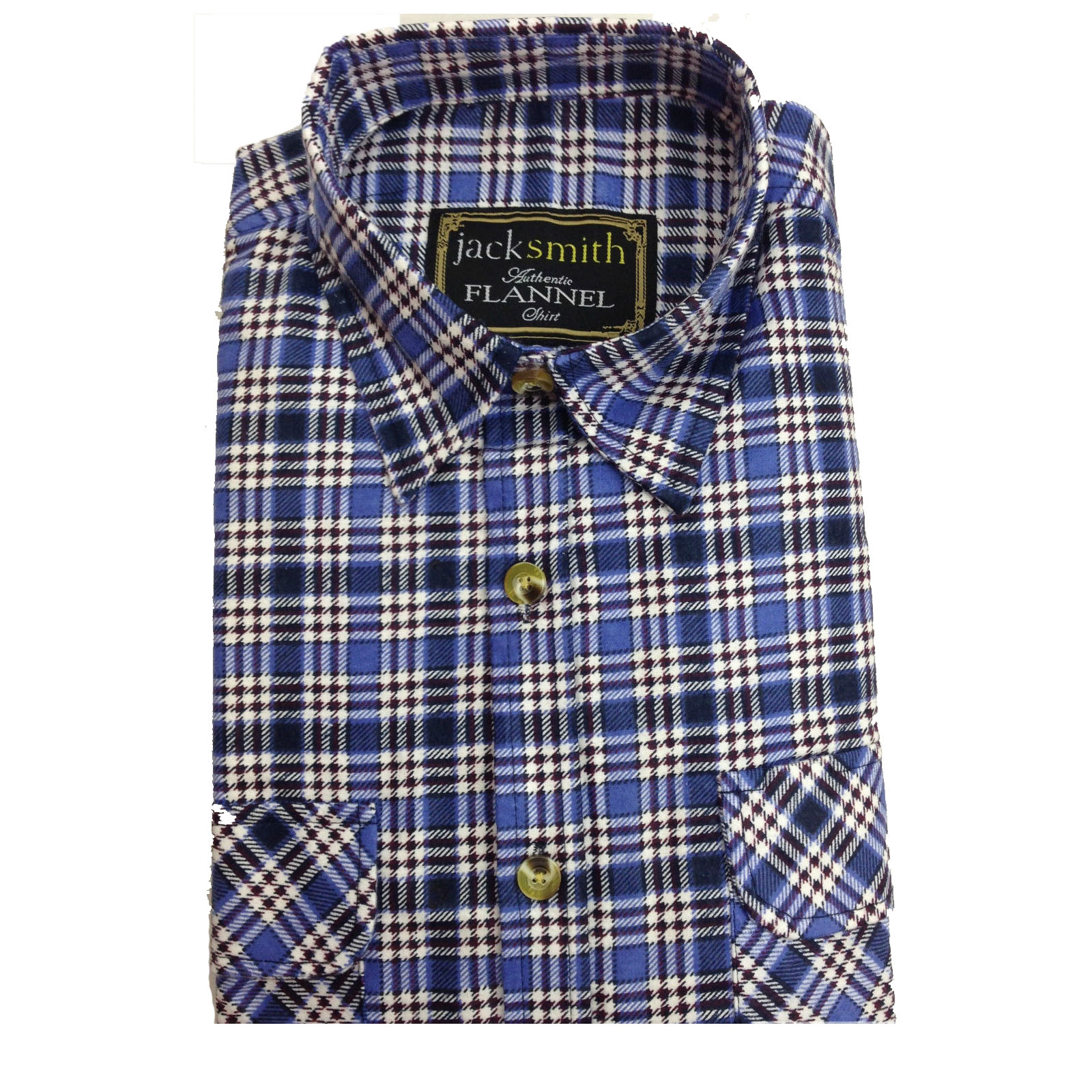 V563-FLSHT2015-FP48-M-202503051635-00 Mens FLANNELETTE SHIRT Check 100% COTTON Flannel Vintage Long Sleeve - 48 (Full Placket) - M - Image 1