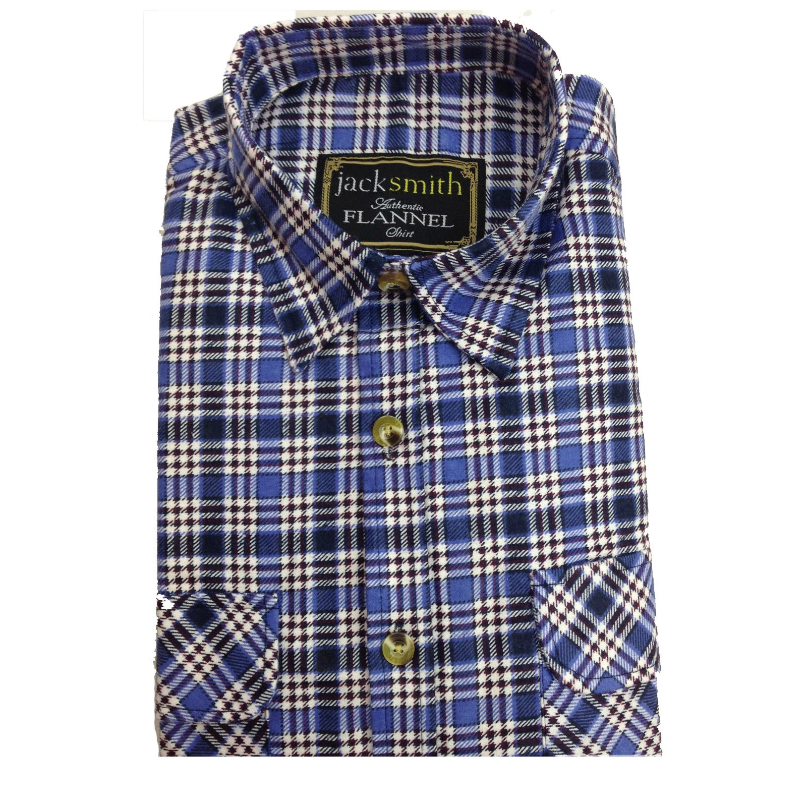 V563-FLSHT2015-FP48-S-202503051640-00 Mens FLANNELETTE SHIRT Check 100% COTTON Flannel Vintage Long Sleeve - 48 (Full Placket) - S - Image 1