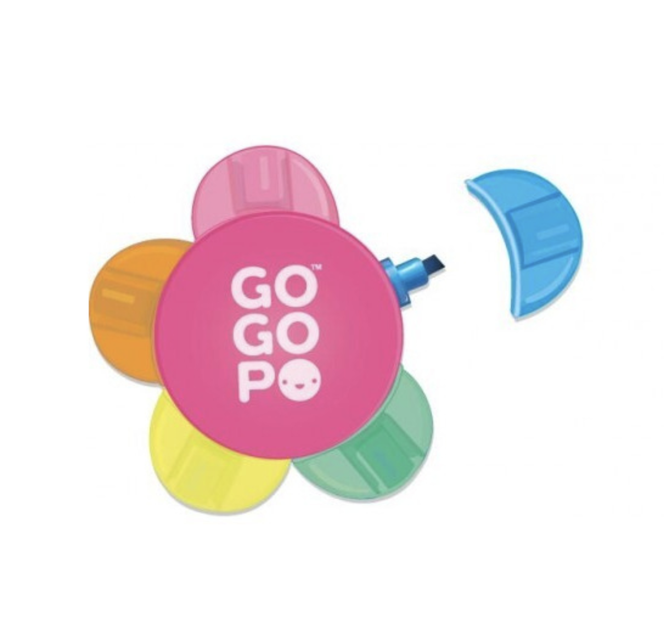 V563-GP002-174138-00 GoGoPo 5 Colour Flower Multi Highlighter Pen - Image 1