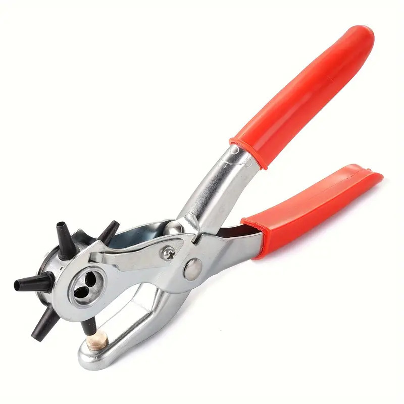 V563-H143-202503051421-00 Multi-Size Leather Belt Eyelet Hole Punch Puncher Plier Revolving Handcraft Tool - Image 1