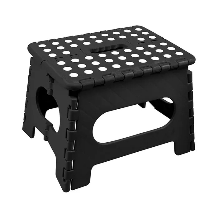 V563-HH0026-REGULAR-202502261544-00 125kg Folding Step Stool Portable Plastic Foldable Chair Flat Outdoor (29x22cm) - Black - Image 1