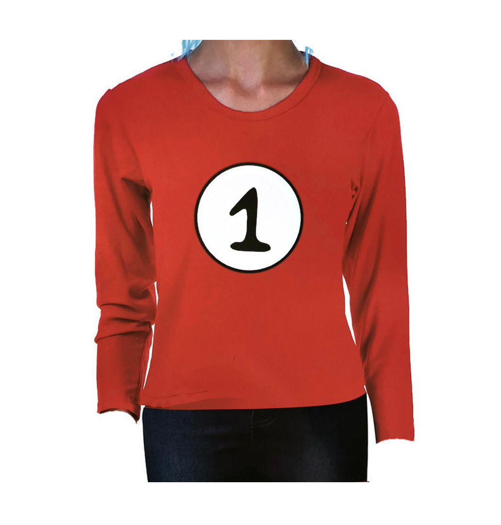 V563-JD-13166-L-202503052040-00 Kids Cat In The Hat Thing 1 Dr Seuss Red Top Party Costume Book Week Childrens - L (10-12 Years Old) - Image 1