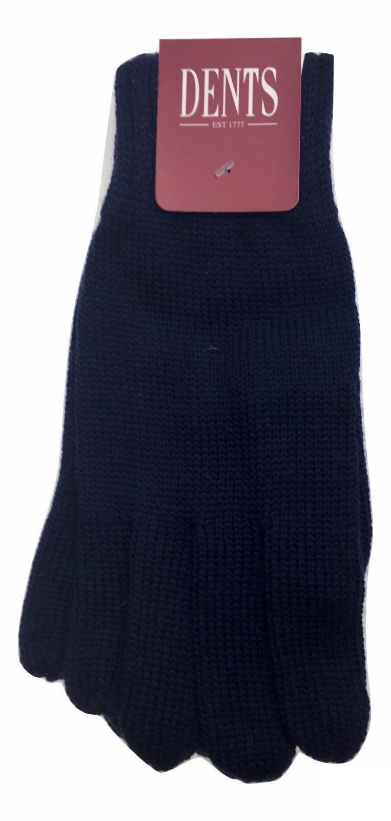 V563-MK341-NVY-202503051705-00 100% PURE WOOL GLOVES Winter Snow Ski Plain Knit Knitted Warm Plain - Navy - Image 1