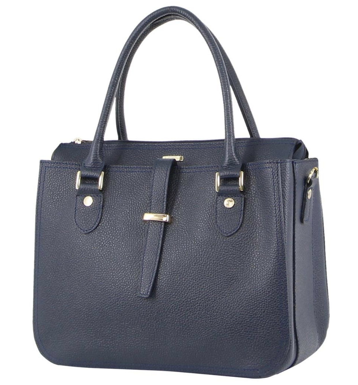 V563-MO-3159-NAVY-173289-00 Morrissey Italian Womens Structured Leather Handbag Ladies Bag - Navy - Image 1