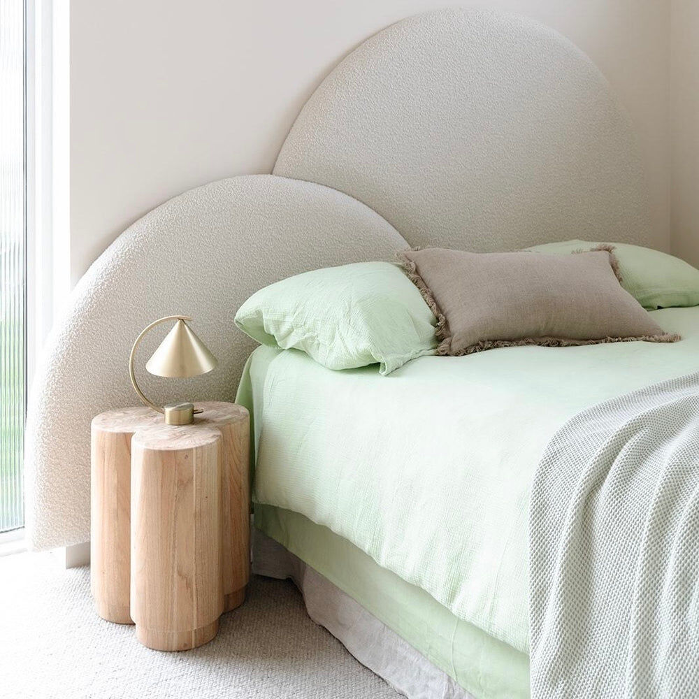 V563-MUSLIN_DVT_GRN-SUKING-202506241235-00 100% Cotton Muslin Duvet Quilt Cover Set w/ 2 Pillow Cases in Pastel Green - Super King - Image 1