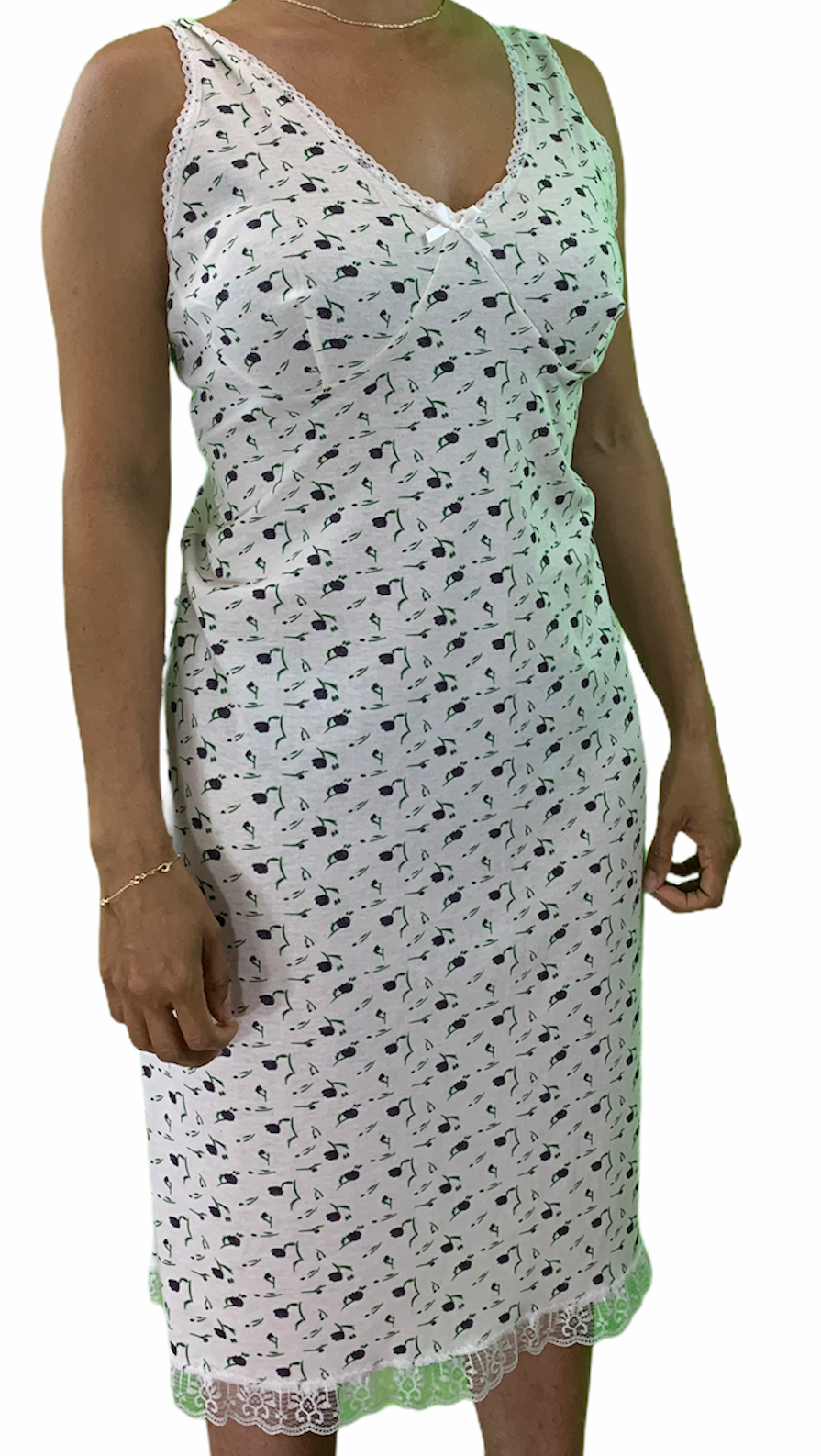 V563-NI-007-PURPLE-14-202503051926-00 Womens Ladies Cotton Nightie Night Gown Slip Petticoat PJs Sleepwear Dress - Purple - 14 - Image 1