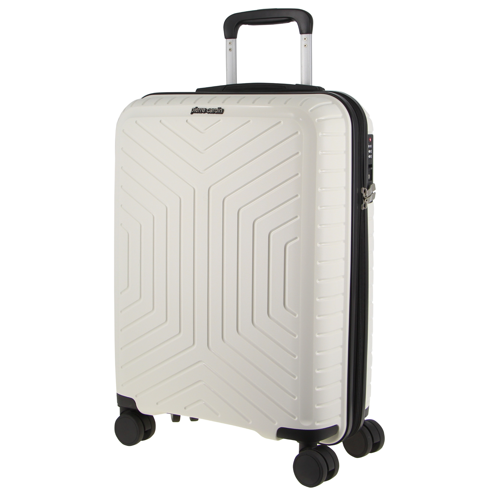 V563-PC-3550L-WHITE-173949-00 Pierre Cardin 76cm Large Hard-Shell Suitcase Travel Luggage Bag - White - Image 1