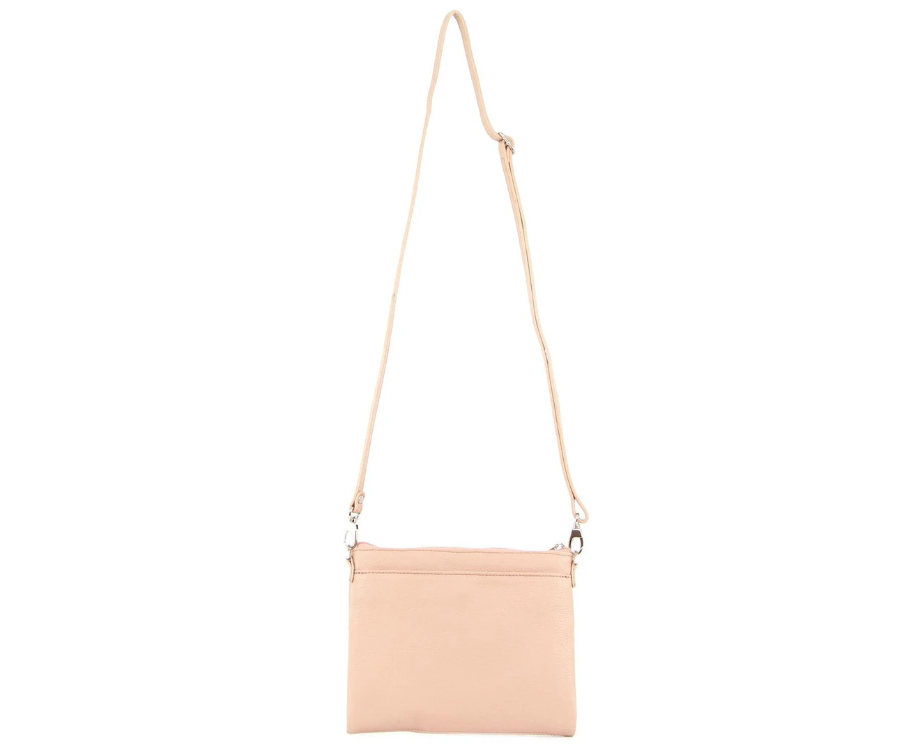 V563-PC2854-BLUSH-174073-00 Pierre Cardin Ladies Cross Body Bag Leather Clutch Shoulder Sling Womens - Blush - Image 1