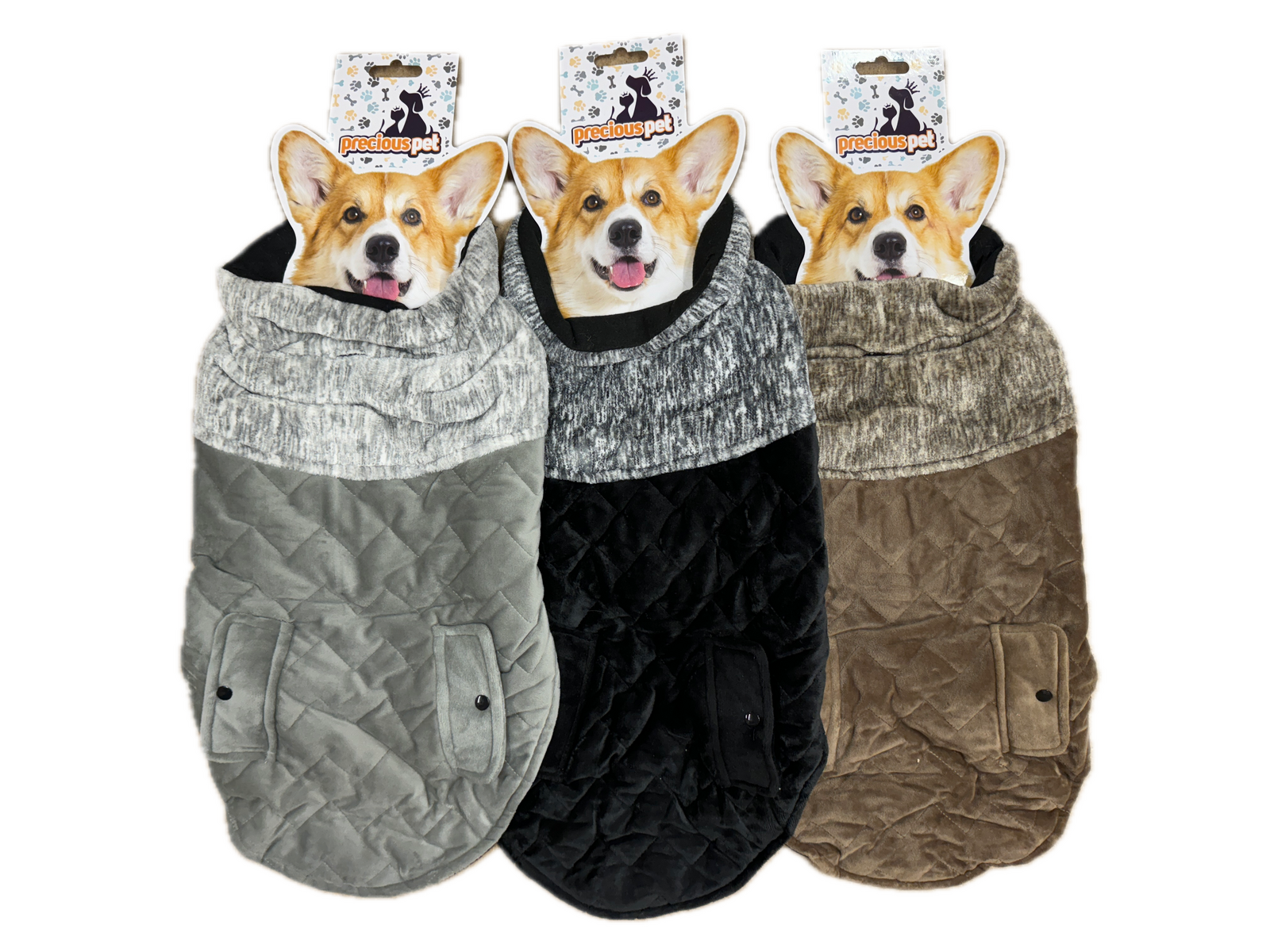V563-PE093396-ASST-174324-00 50cm Quilted Dog Jacket Coat Warm Winter Pet Clothes Vest Padded Windbreaker - Image 1