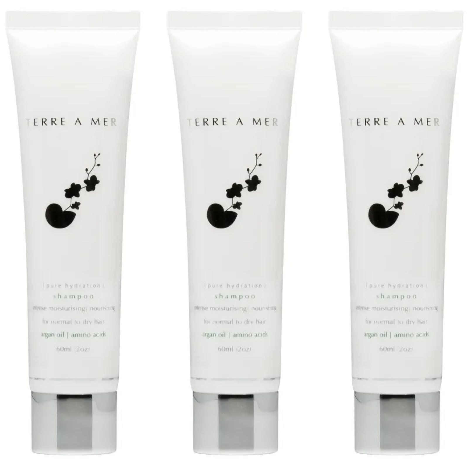 V563-PH_TRVL_SHAMPOO-3PCS-202503241706-00 3x Terre A Mer Pure Hydration Amino Acid/Argan Oil Shampoo - 60ml Travel Size - Image 1