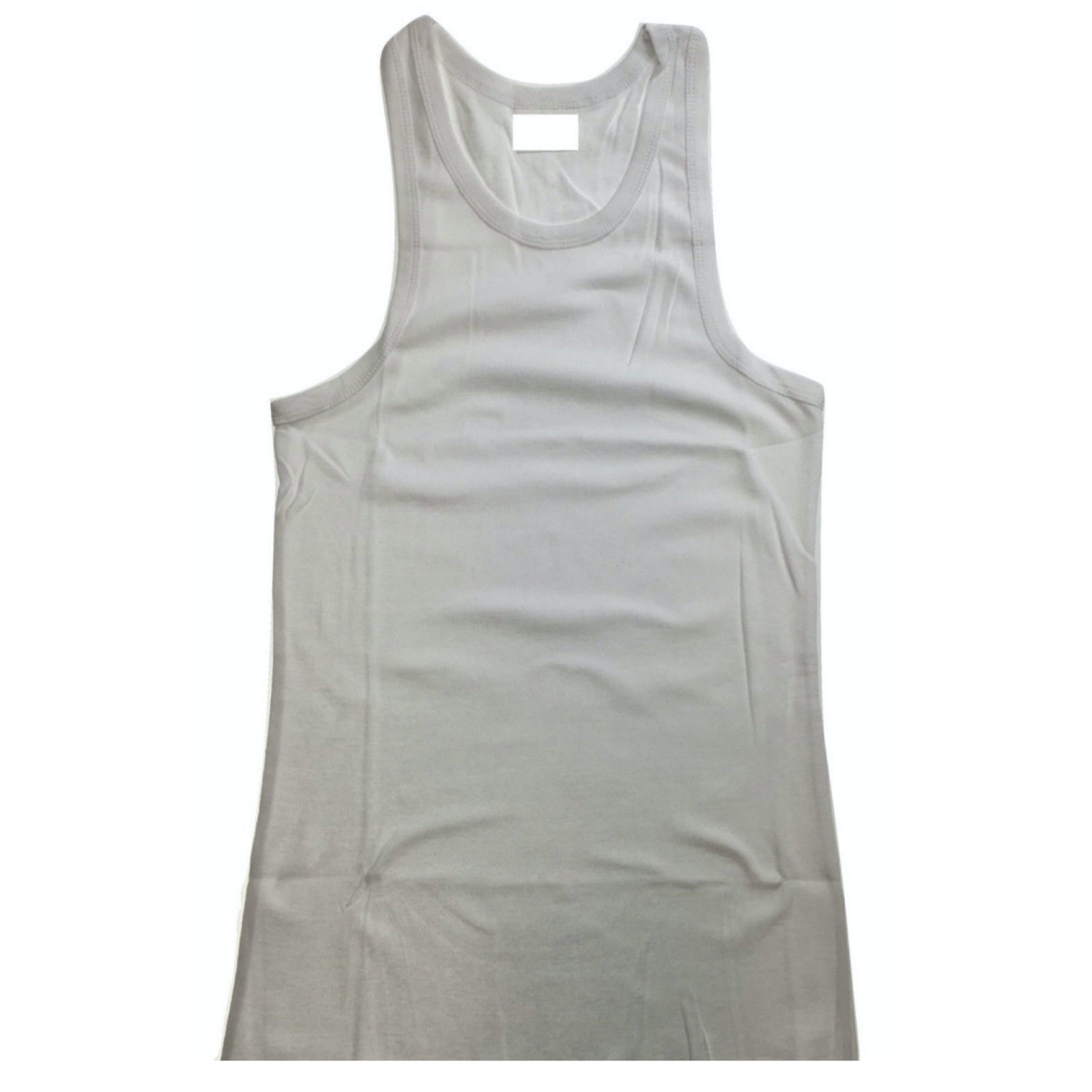 V563-PLAINSINGLET-WHT-3XL-202503030911-00 Mens PLAIN SINGLET 100% Cotton Blank Slim Tank Top Gym Basic Casual S-3XL - White - 3XL - Image 1