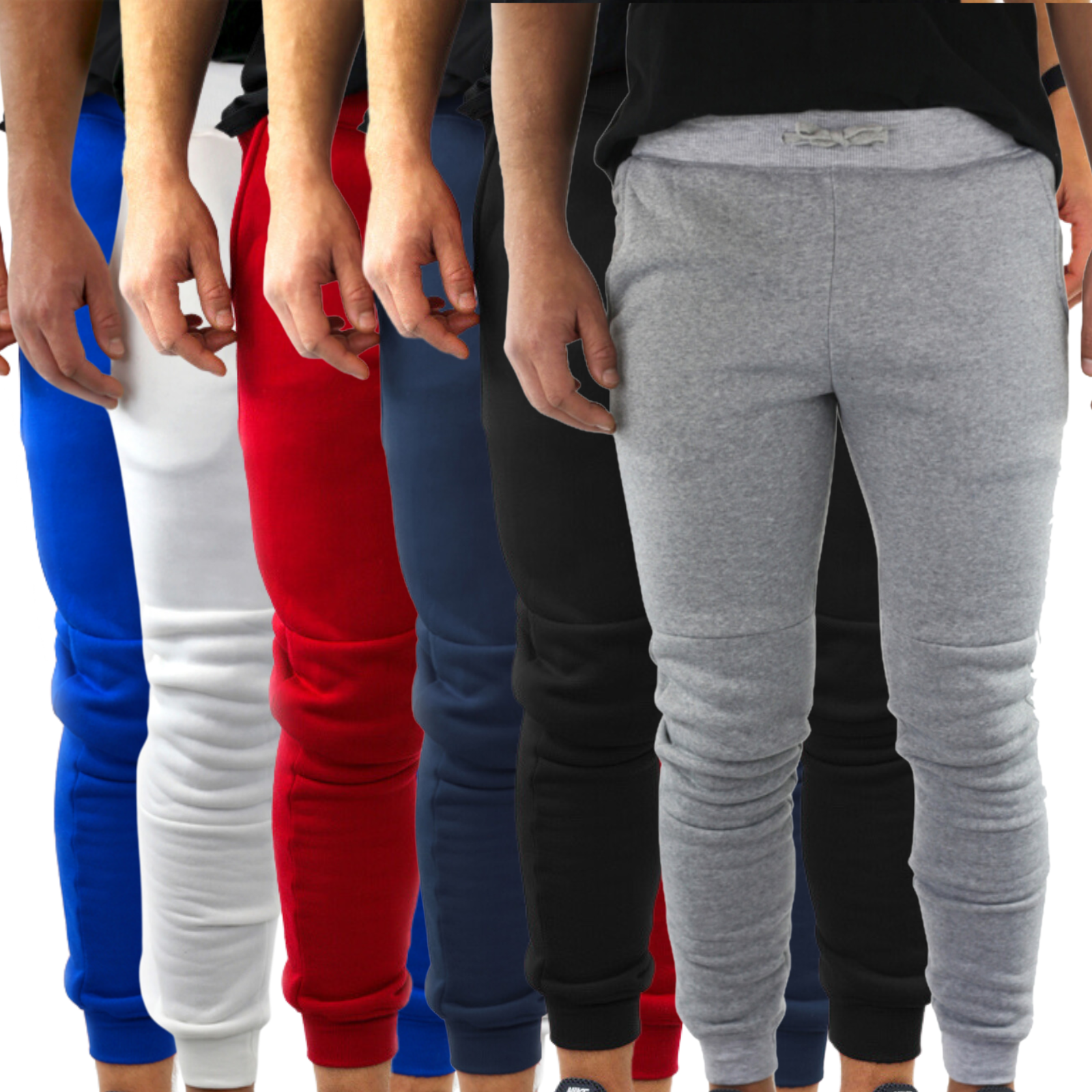 V563-RIFLESSI-ASST-3PCS-M-202503052001-00 3x Mens Fleece Skinny Track Pants Jogger Gym Casual Sweat Warm - Assorted Colours - M - Image 1