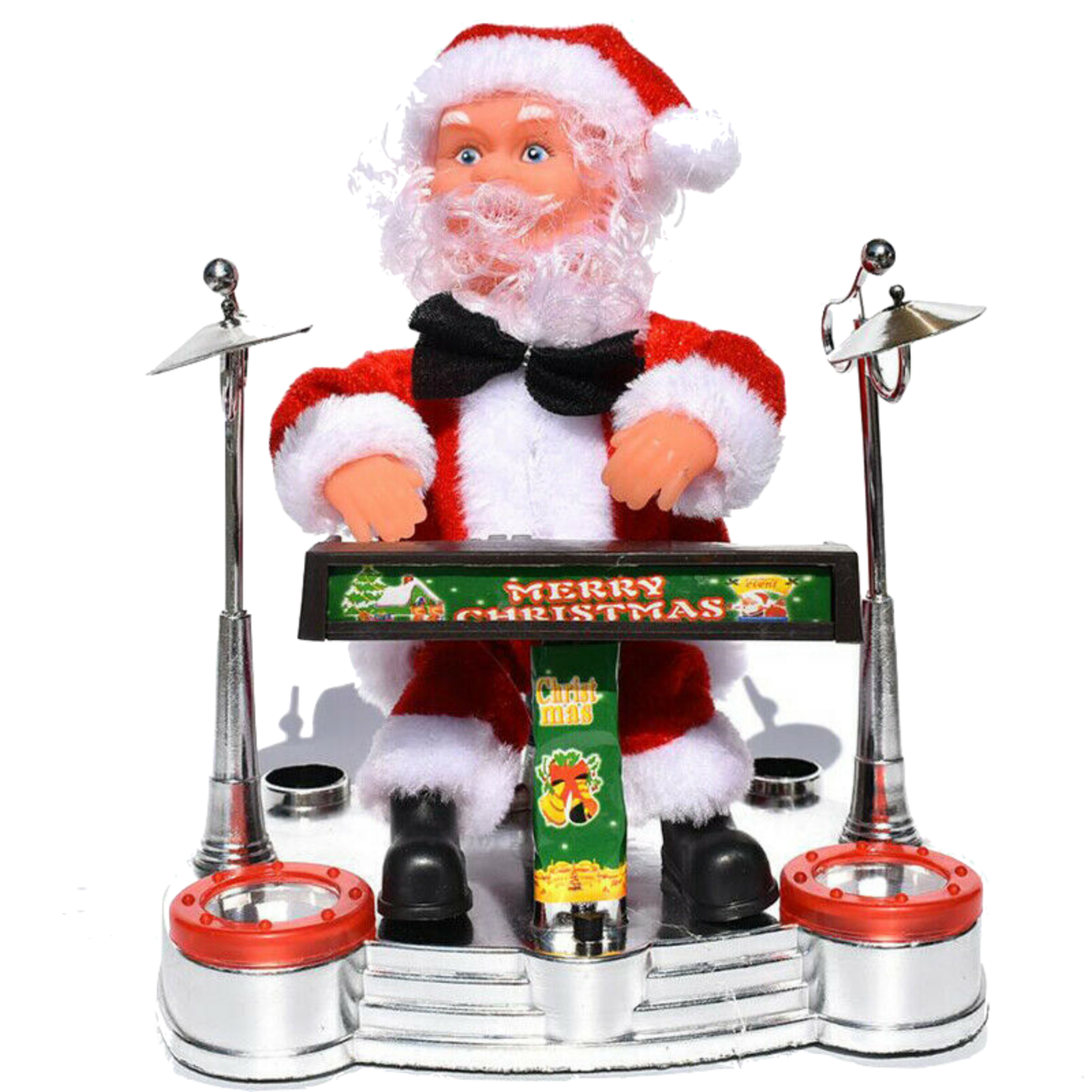 V563-SANTAONPIANO-174052-00 Santa Claus Playing Ornament Piano Doll Musical Electric Toy Xmas Christmas Gift - Image 1