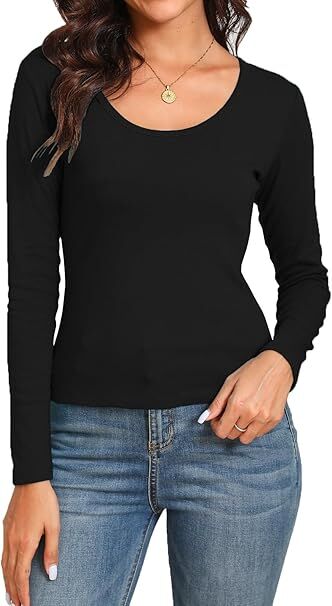 V563-SI-018-BLACK-20_22-202503051436-00 Womens Thermal Cotton Long Sleeve Spencer Tops Long Sleeve Underwear in Black - 20-22 - Image 1