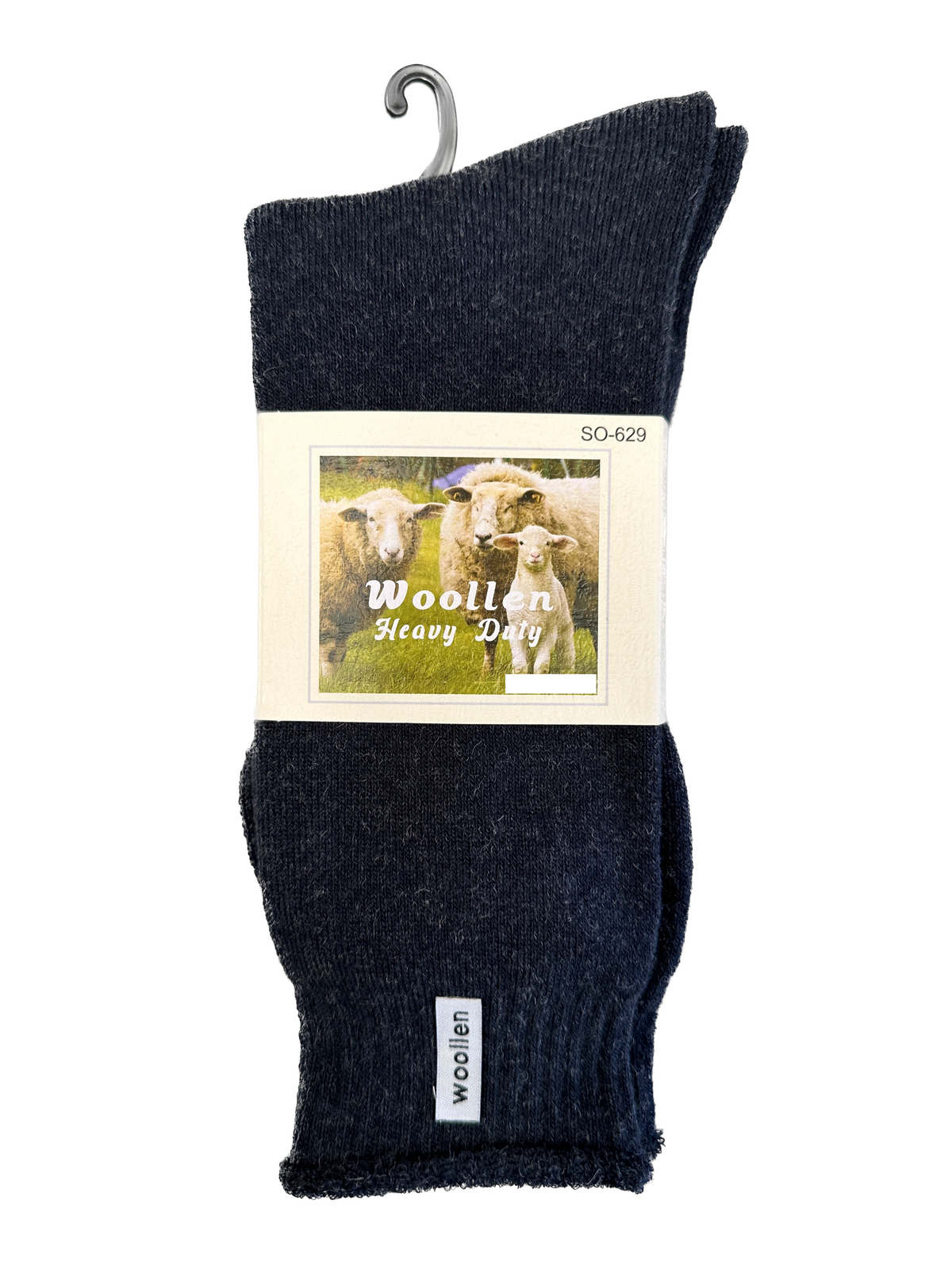 V563-SO-629-NVY_1PAIR-11_14-202503051525-00 1 Pair Premium Mens Wool Heavy Duty Thick Work Socks Cushion Woolen - Navy - 11-14 - Image 1