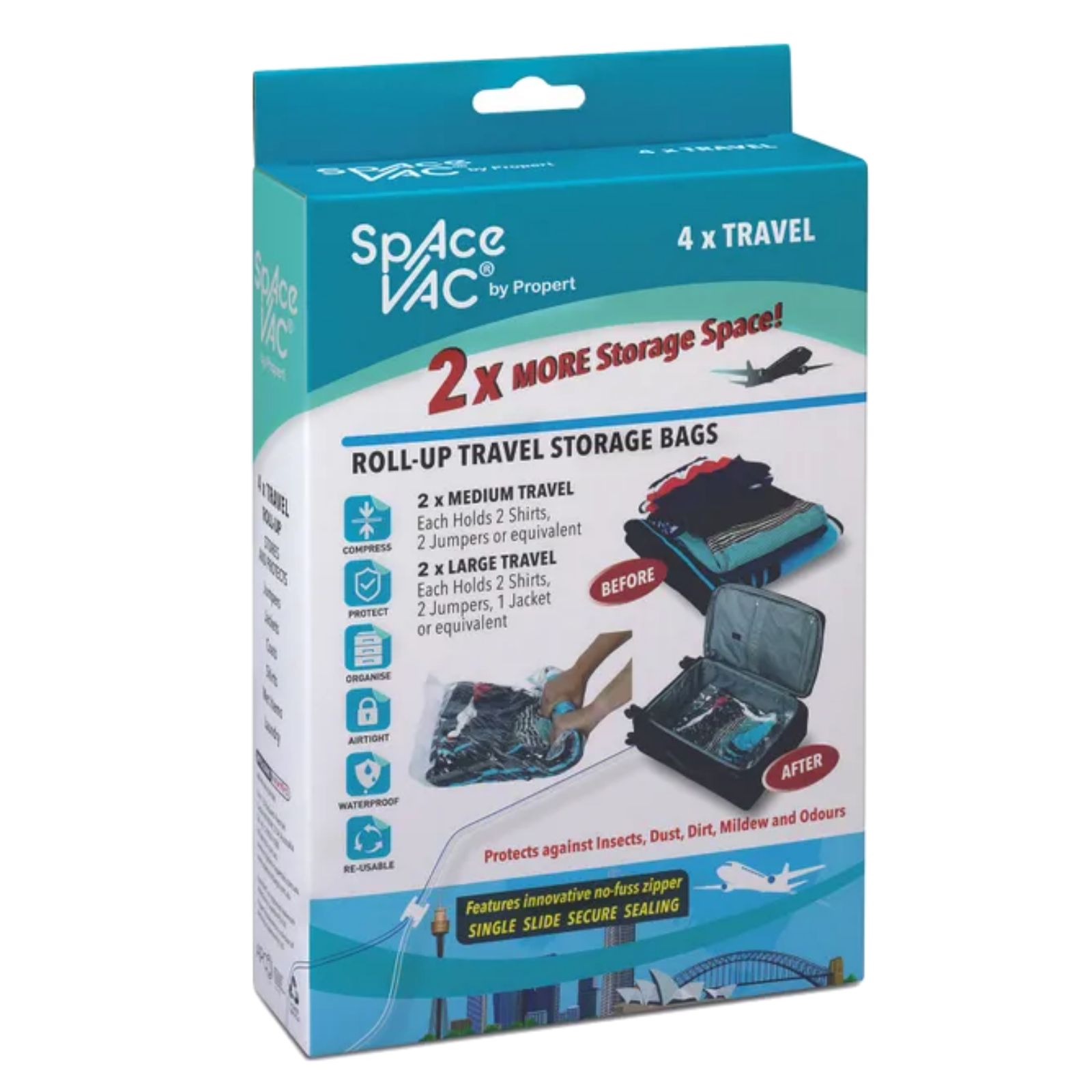 V563-SVTV4-202504030831-00 Space Vac Vacuum Storage Bag Seal Compressing Organizer Clothes - Travel 4 Pk - Image 1