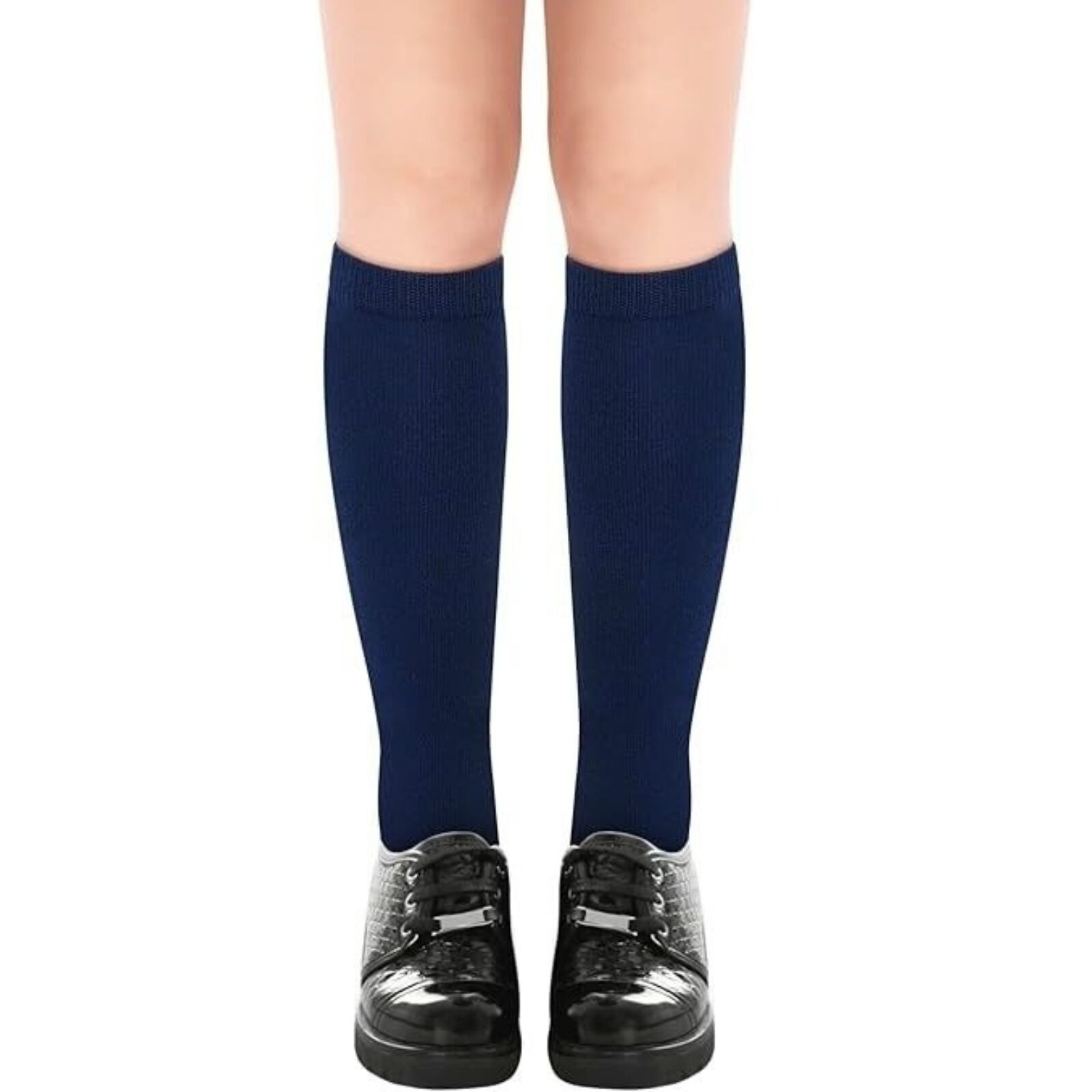 V563-TAG4SCHOOL-NAVY-2-8-202503252035-00 1x Pair School Uniform Knee High Socks Cotton Rich Girls Boys Kids - Navy - 2-8 (10-12 Years Old) - Image 1