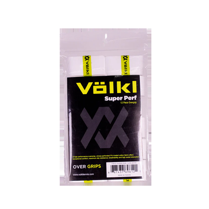 V563-TAVSPW12-167759-00 Volkl Super Perf 12 Pack Over Grips Tennis Bulk - White - Image 1