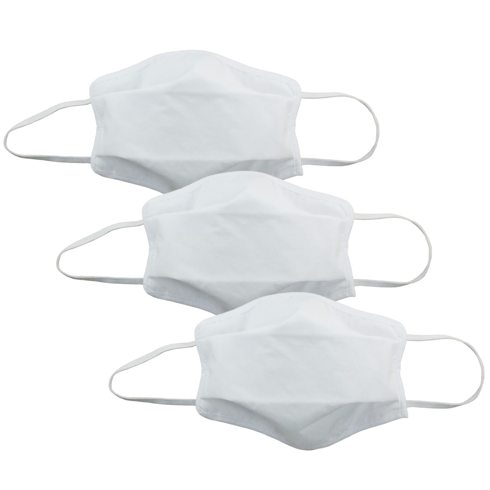 V563-TIGERPLAST_ADULT_WHT-3PCS-204966-00 3x Tigerplast Fabric Face Mask Washable Reusable Mask Protect Cover - White - Image 1