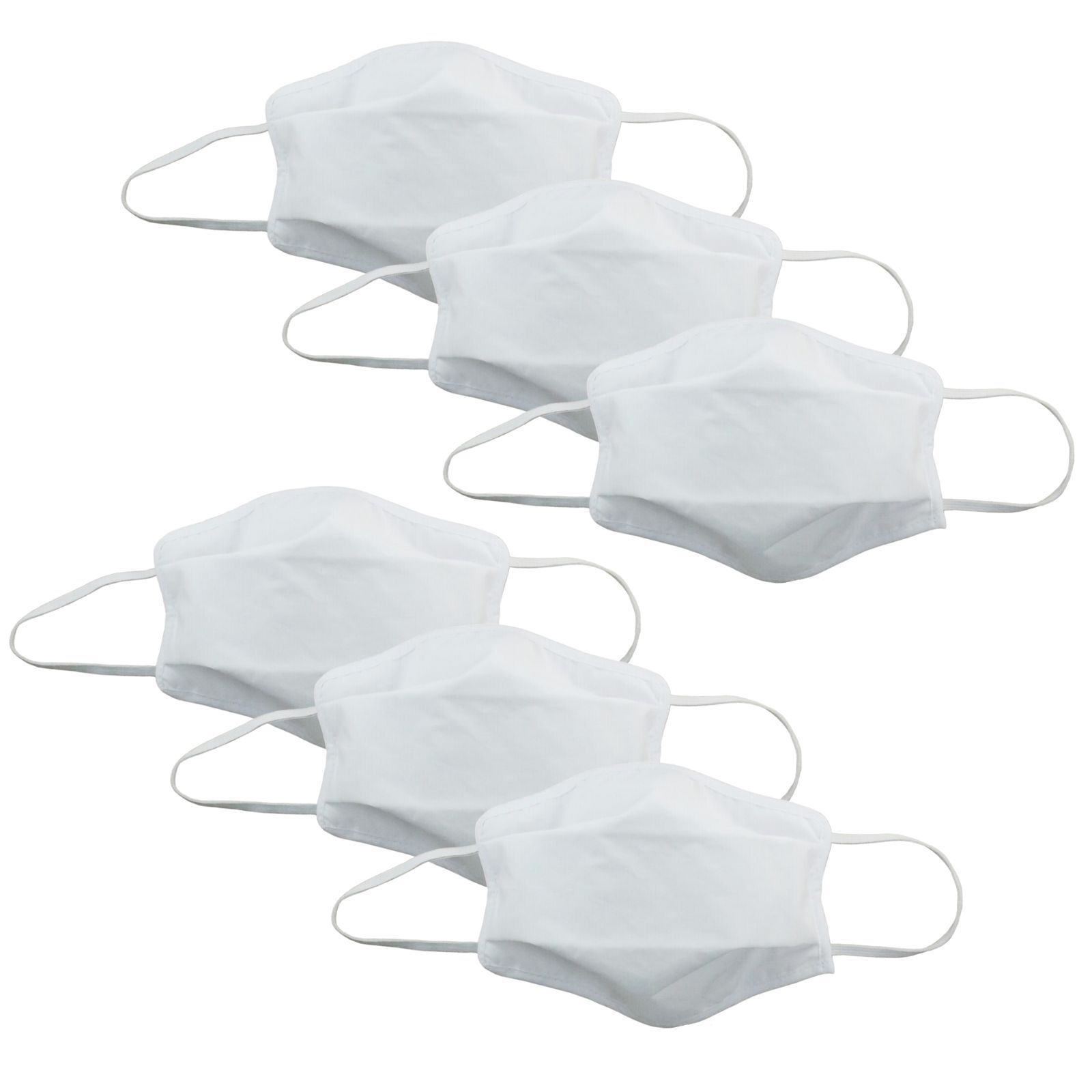 V563-TIGERPLAST_ADULT_WHT-6PCS-204965-00 6x Tigerplast Fabric Face Mask Washable Reusable Mask Protect Cover - White - Image 1