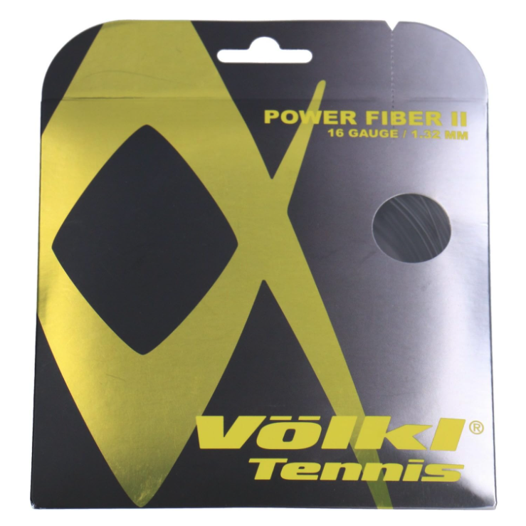 V563-TSVPFBK16-150271-00 Volkl Power Fiber Black Tennis String 16/1.32 (12 M Set) - Image 1