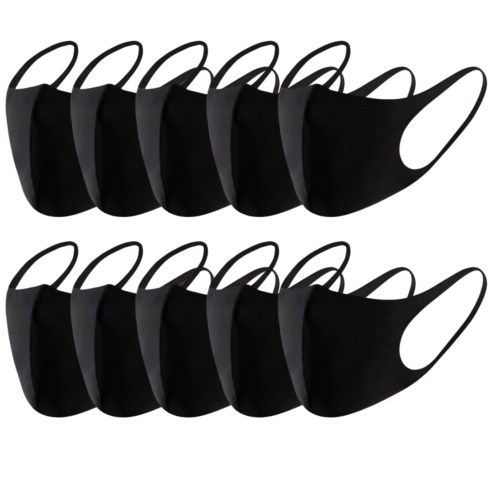 V563-UPWR-FACEMASK_BLACK-10PCS-202503051552-00 10x SUMMER Reusable Breathable Face Mask Mouth Mask Anti Dust Haze Bulk - Image 1