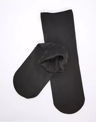 V563-W825201-BLACK-1PAIR-202503051411-00 1 Pair Thick Fur THERMAL HEATED SOCKS Warm Winter Comfort Work Ski Reversible - Image 1