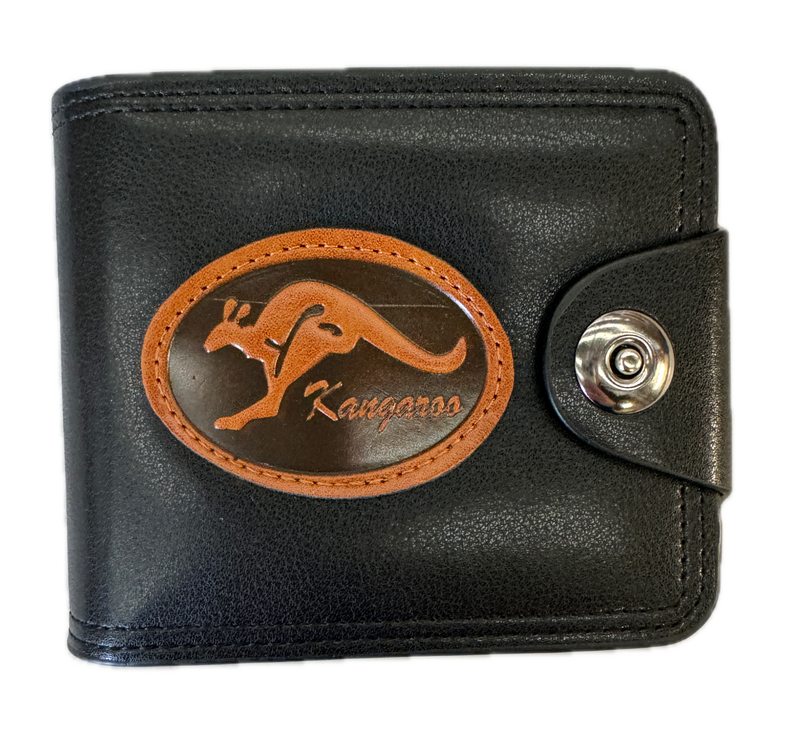 V563-WALLET-KANG-BLACK-202503051420-00 Souvenir Wallet Australia Classic Australian Kangaroo in Black - Image 1