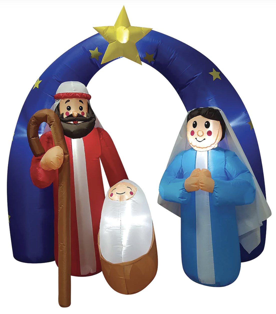V563-XU1345-198094-00 180cm Xmas Inflatable Christmas Decor Nativity Sence Jesus Christ Virgin Mary - Image 1
