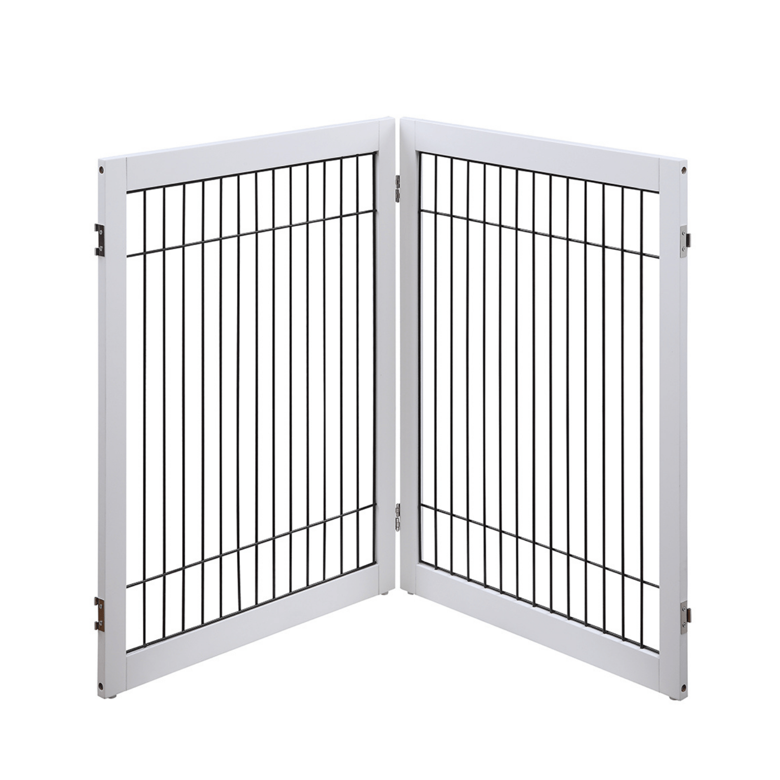 V568-GMW-5063-W-141303-00 Wooden Dog Pen and Pet Gate Two-Panel Extension, White - Image 1