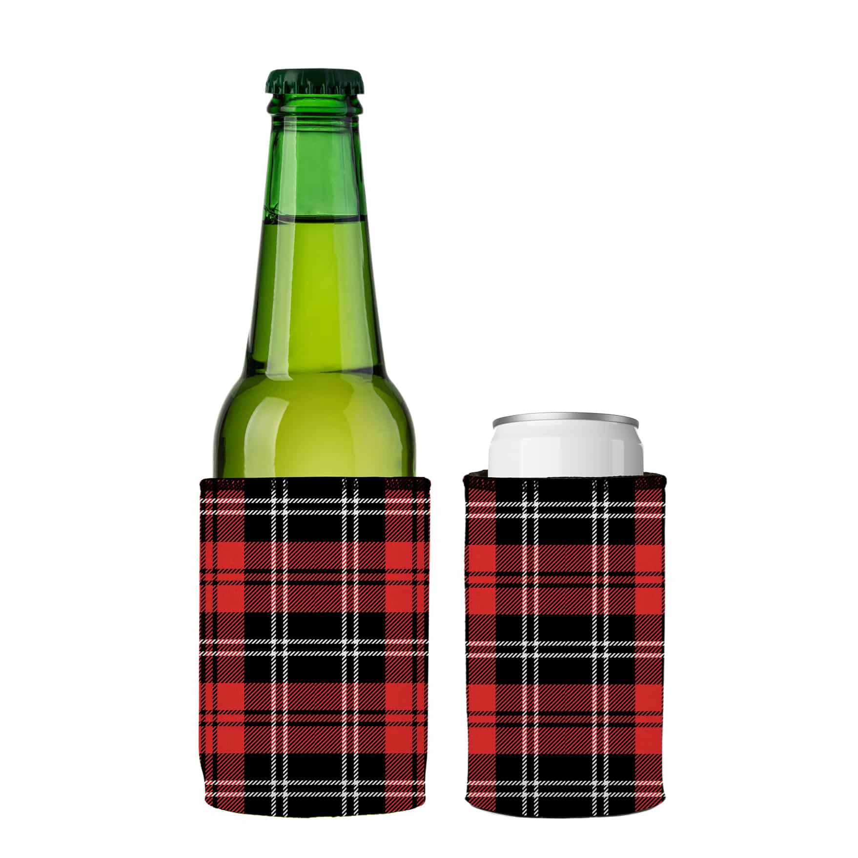 V570-ST-2599-A-2-202503260916-00 Scottish Tartan Plaid Stubby Cooler 2-Pack - Standard - Image 1