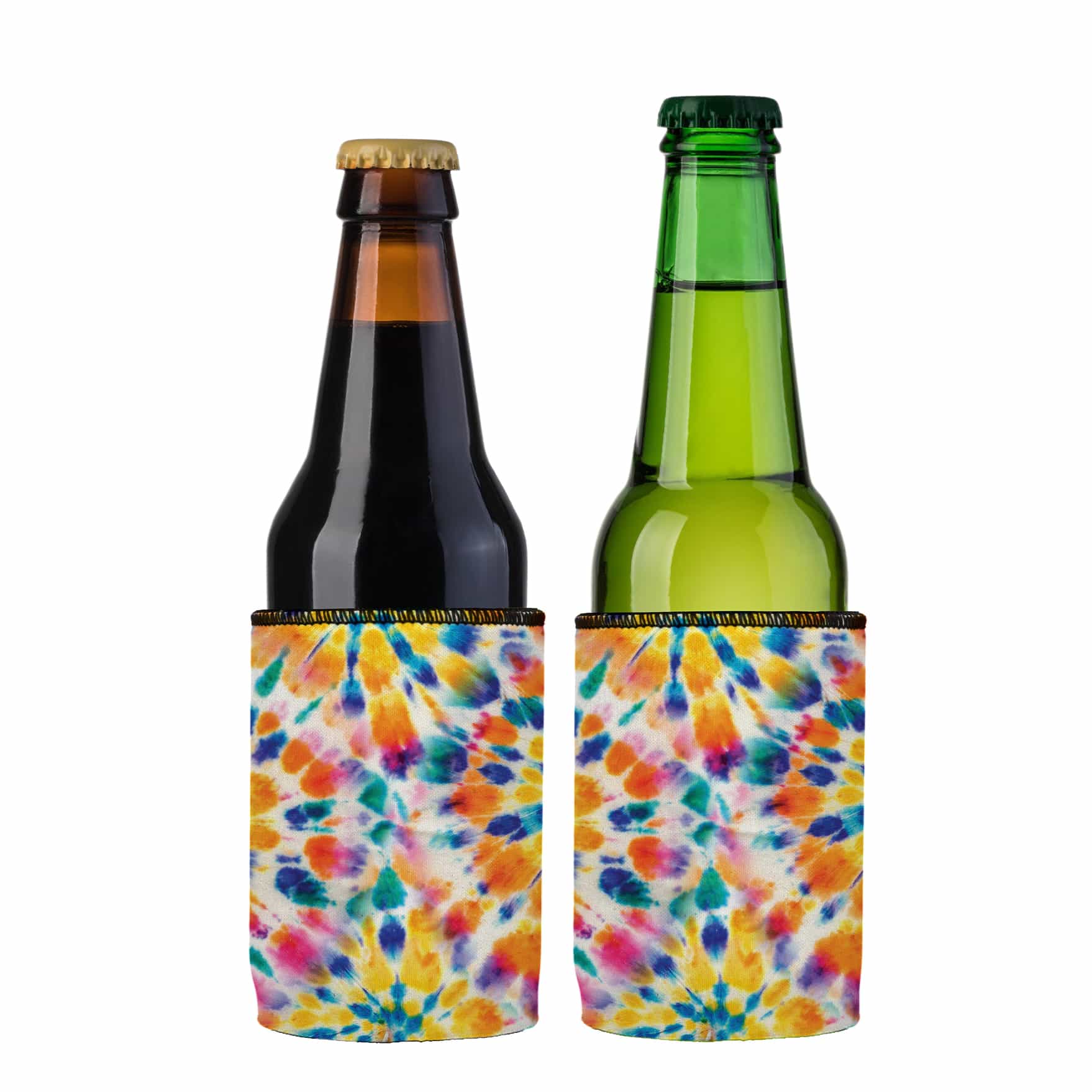 V570-ST-2606-A-2-202503260915-00 Rainbow Spiral Tie-Dye Stubby Cooler 2-Pack - Standard - Image 1