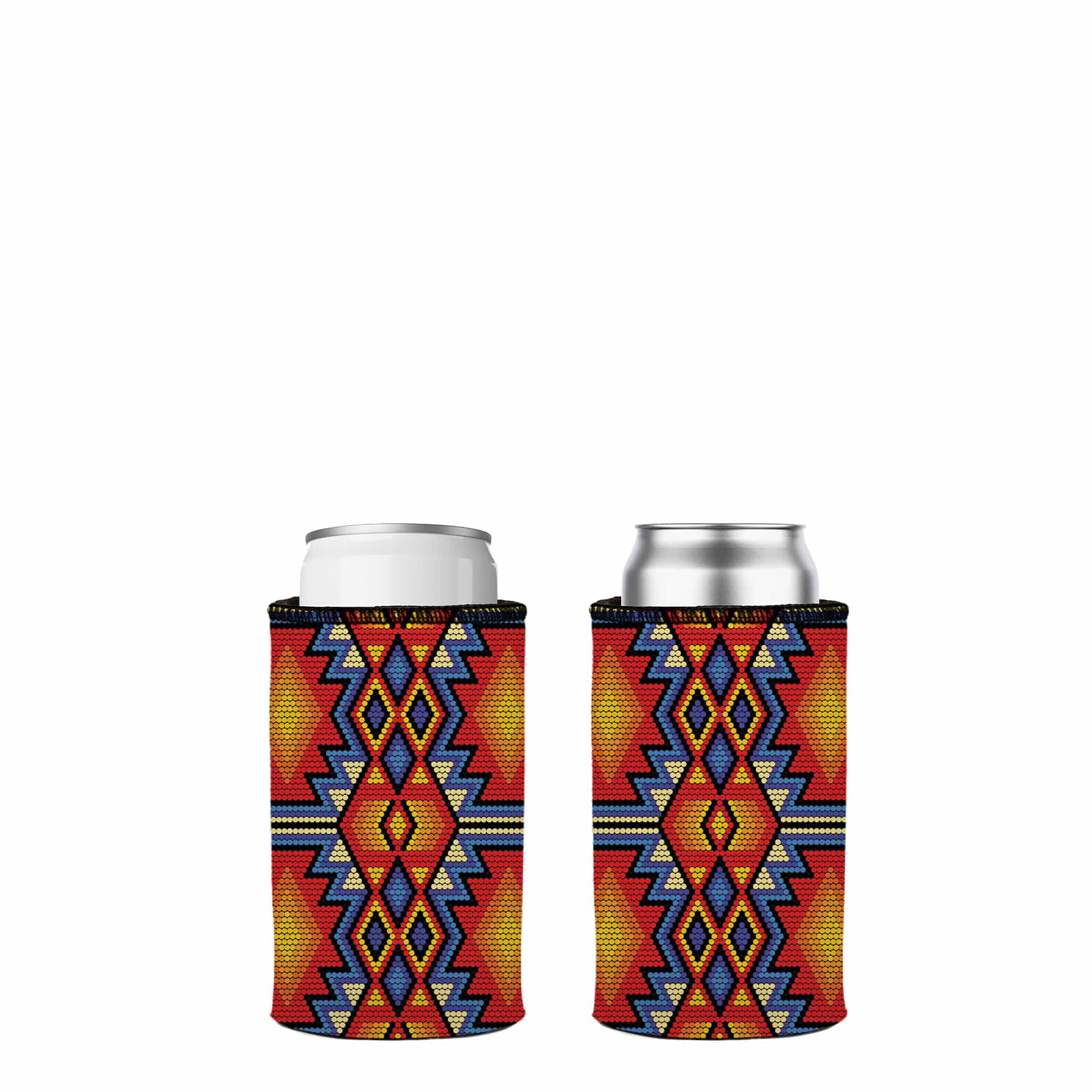 V570-ST-2614-A-2-202503260915-00 Huichol Beading Stubby Cooler 2-Pack - Standard - Image 1