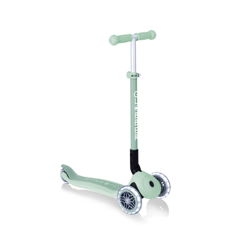 V572-696-505-2-202503280126-00 Globber ECOLOGIC PRIMO Foldable Scooter with Lights - Pistachio - Image 1