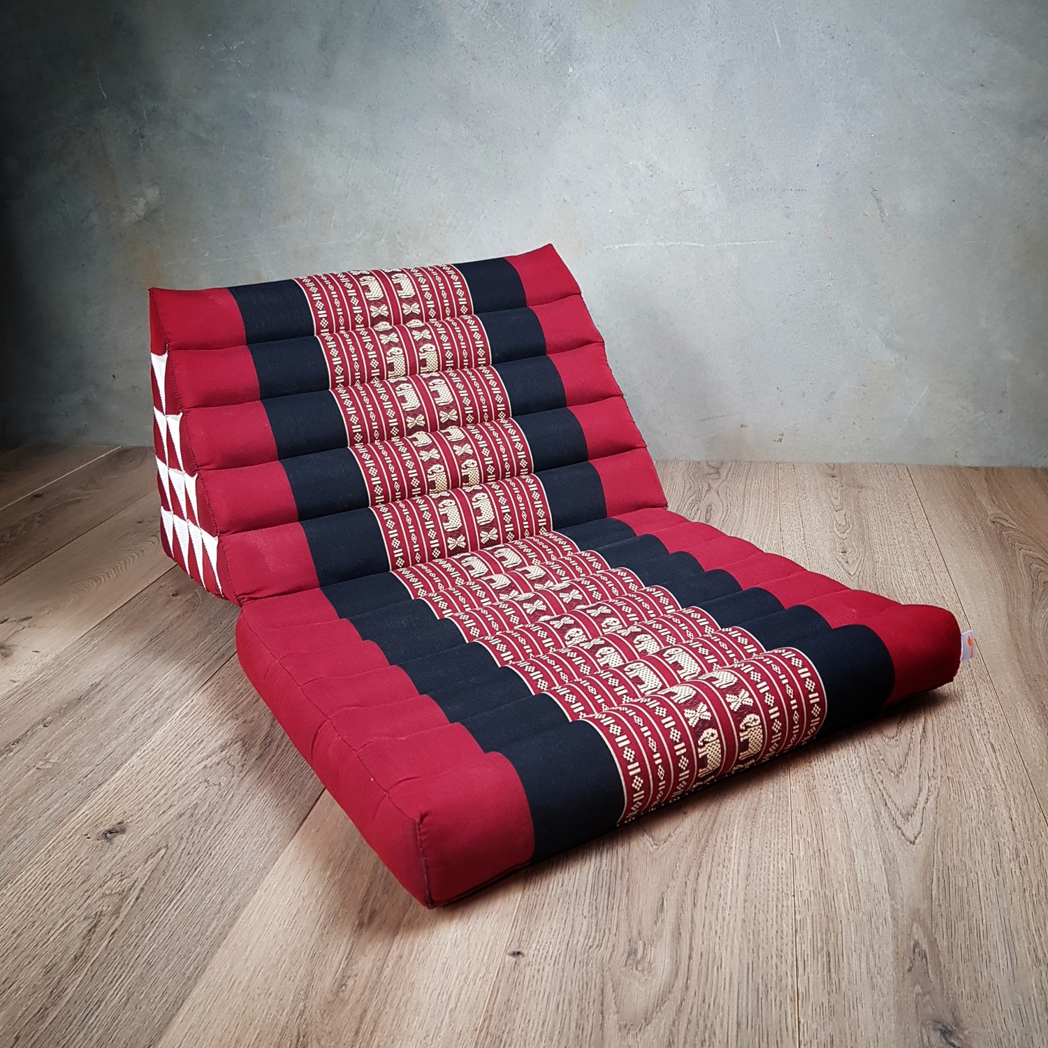 V574-TTP1FOLD15REDELE-131672-00 Jumbo 1 FOLD Thai Triangle Pillow Mat RedEle - Image 1