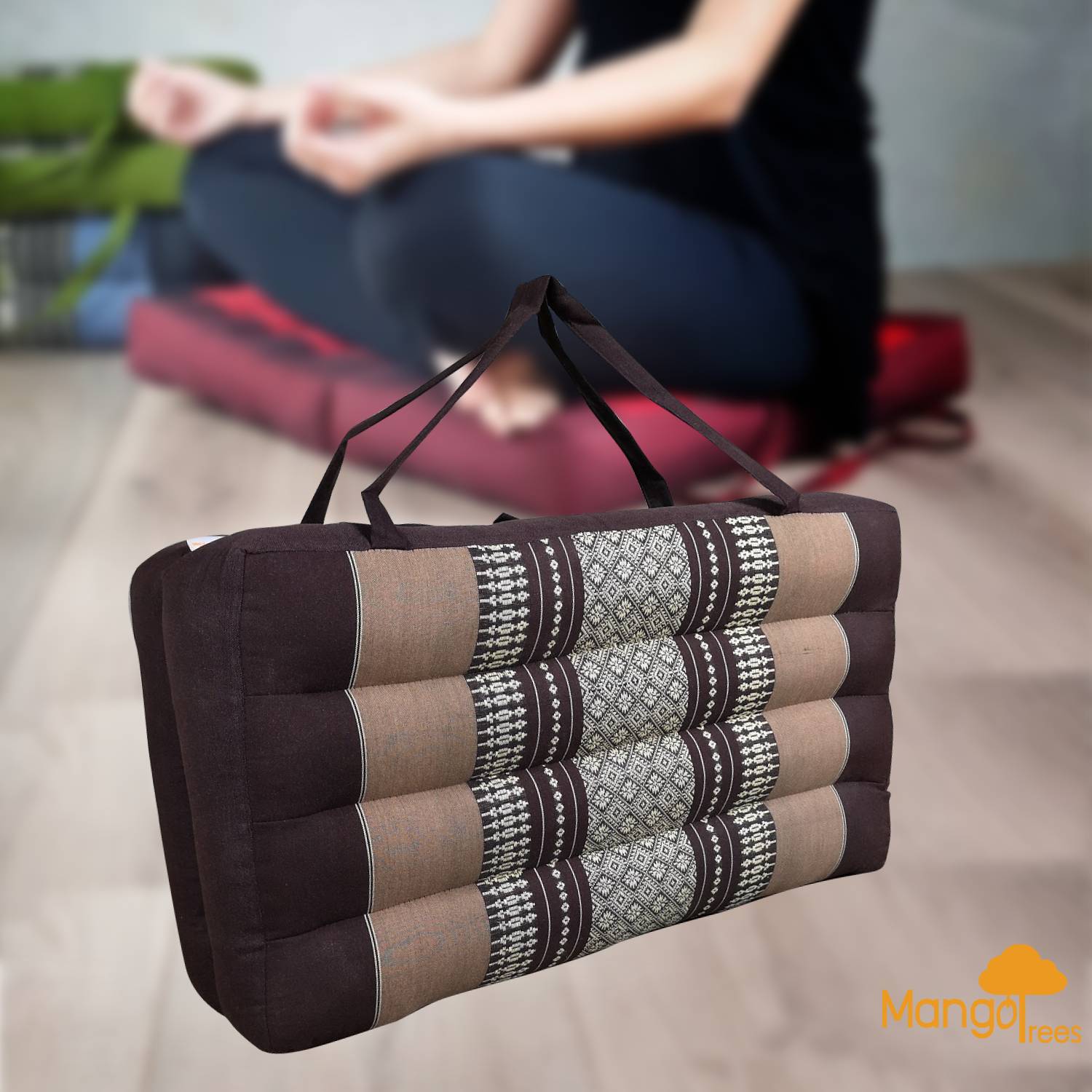 V574-TTP2SEATBROWN-131676-00 2-Fold Meditation Cushion Yoga Mat Brown - Image 1