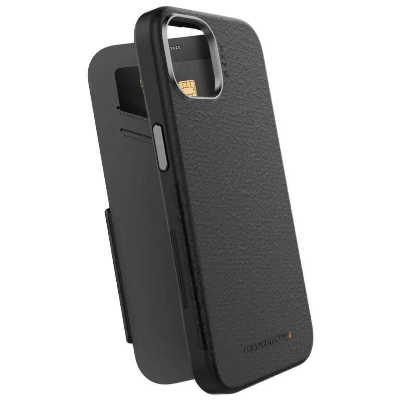 V578-EFCFLAE198BLA-226652-00 EFM Monaco Case Armour with ELeather + MagSafe D3O Suits iPhone 14 Pro Max/ 13 Pro Max - Black - Image 1
