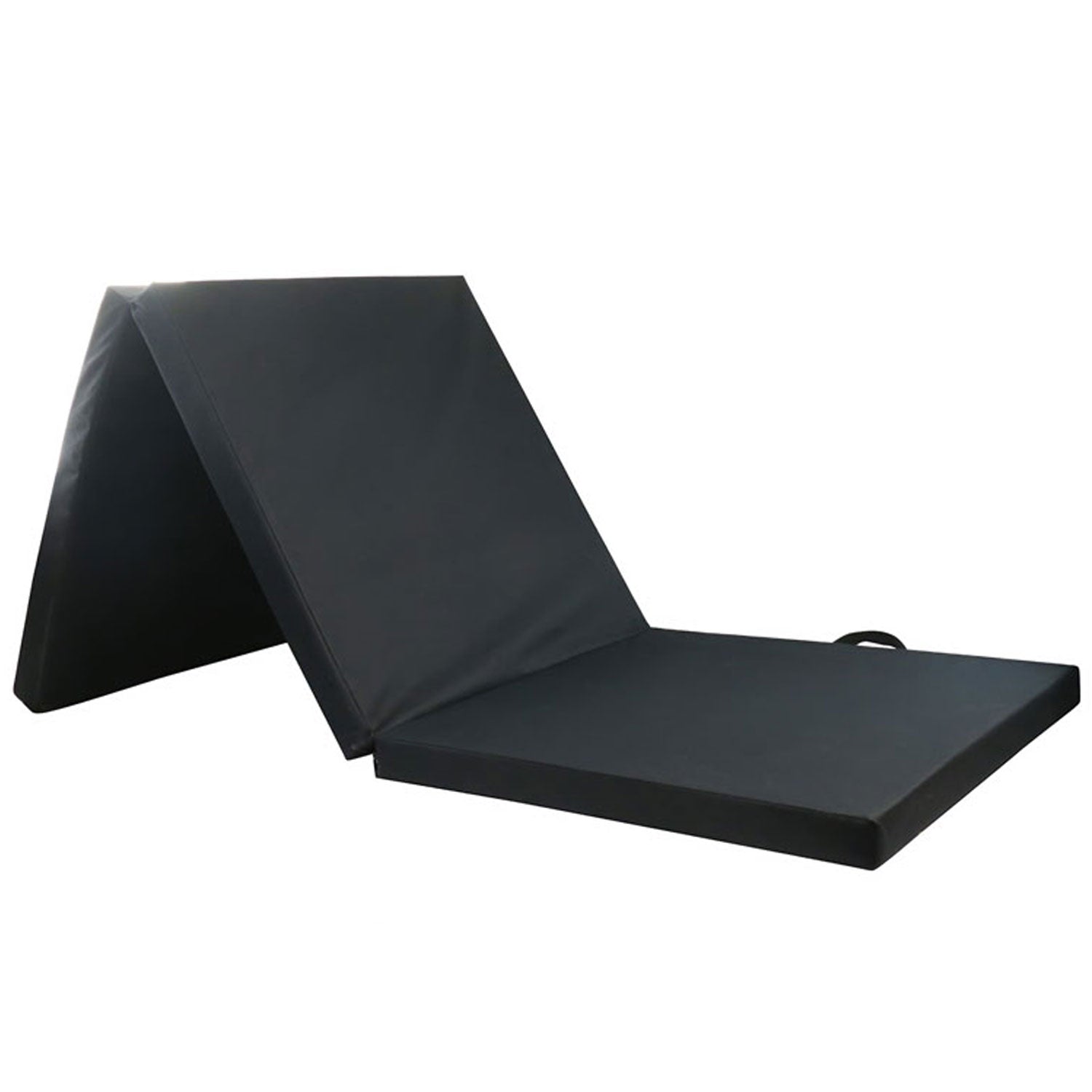 V610-180MAT-BLACK-218919-00 Folding Exercise Floor Mat Dance Yoga Gymnastics Training Home Judo Pilates Gym - Black - Image 1