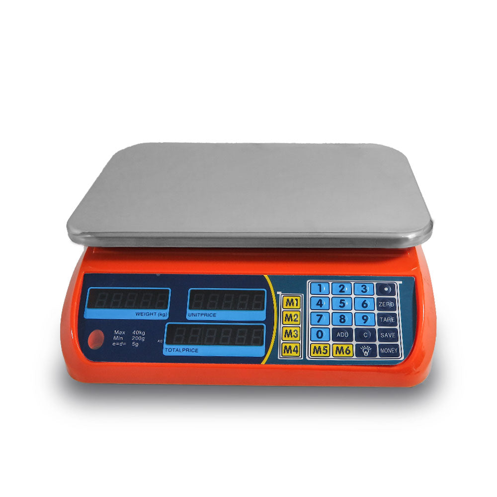 V610-40SCAL-ORA-218889-00 Kitchen Scale Digital Commercial Postal Shop Electronic Weight Scales Food 40KG - orange - Image 1