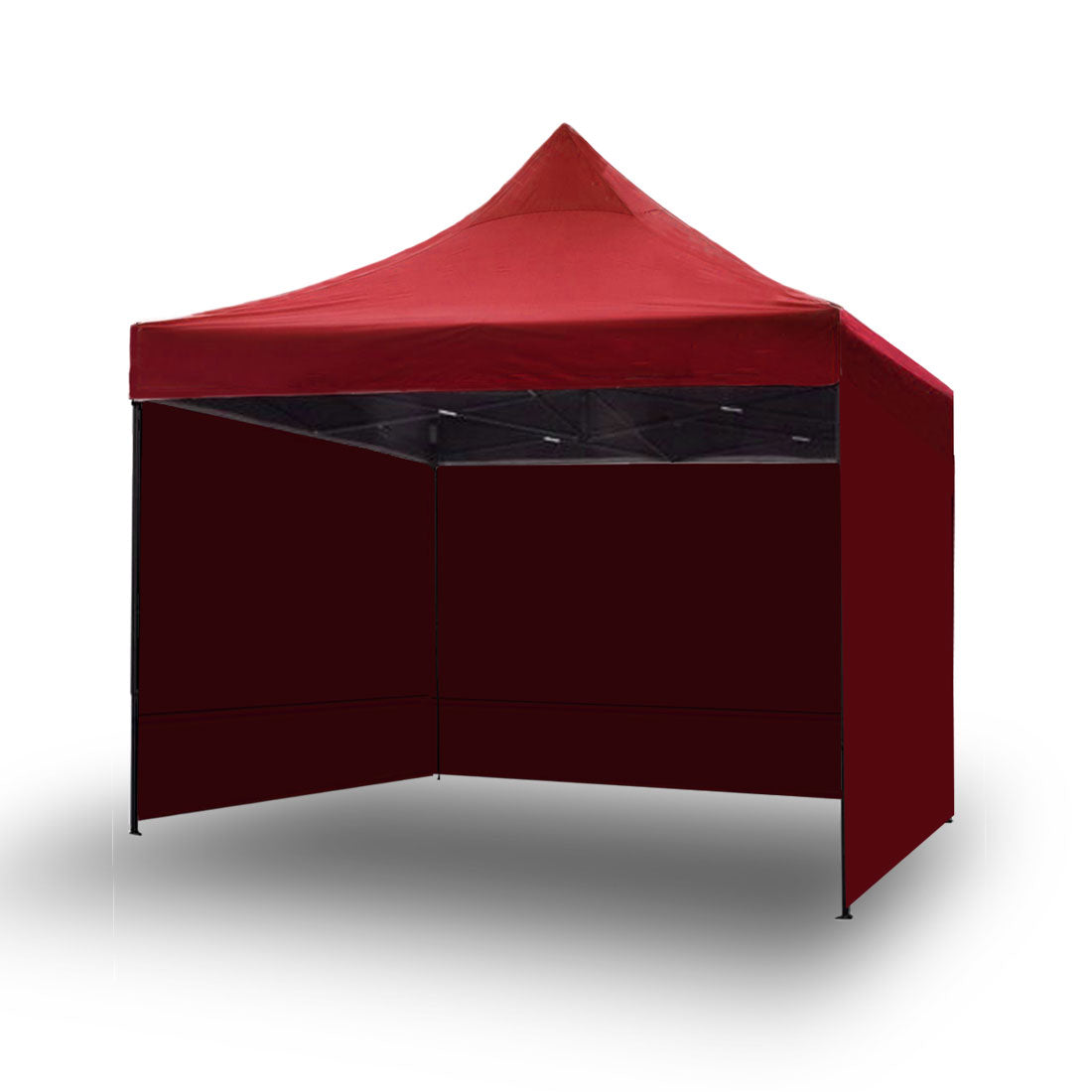 V610-GAR-3X3-SI-RE-219004-00 3x3m Pop Up Gazebo Outdoor Tent Folding Marquee Party Camping Market Canopy w/ Side Wall - red - Image 1